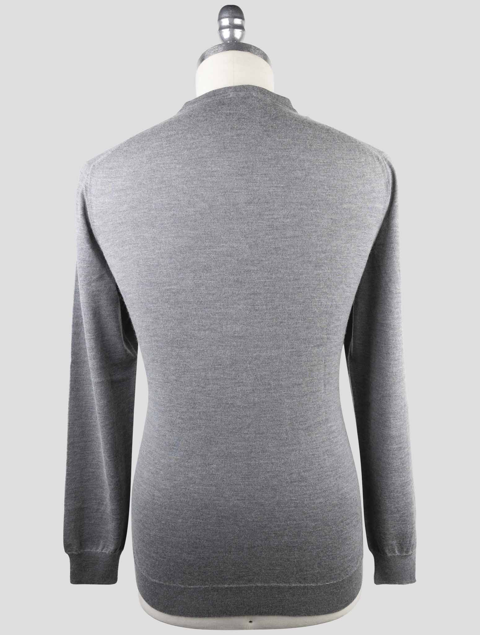 Kiton Gray Cashmere Silk Sweater V-Neck