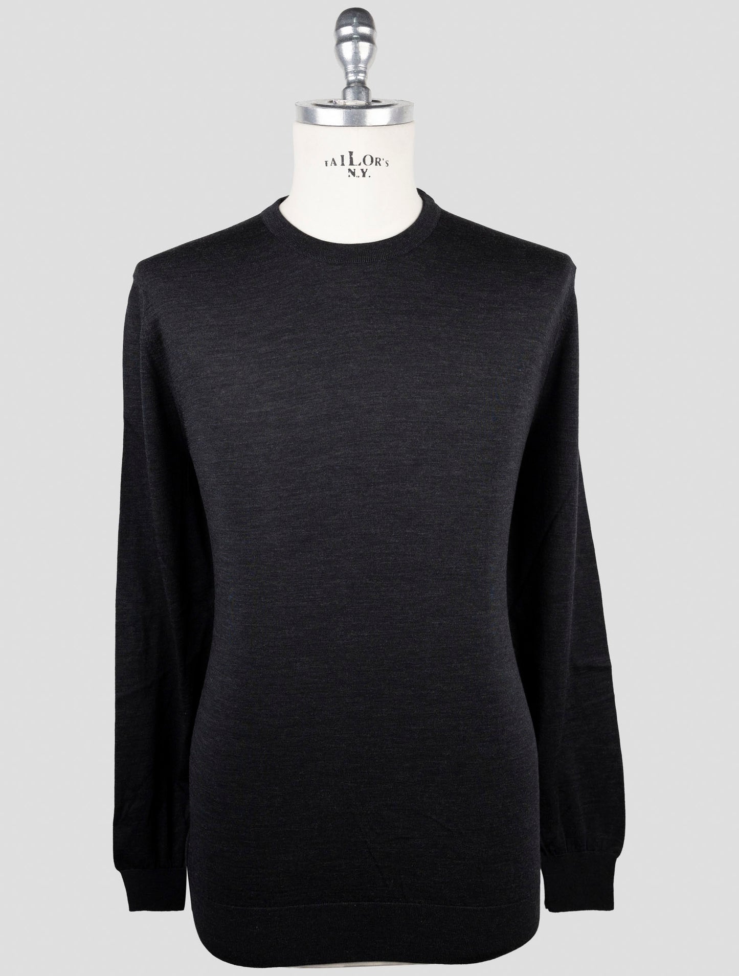 Kiton Gray Wool Sweater Crewneck