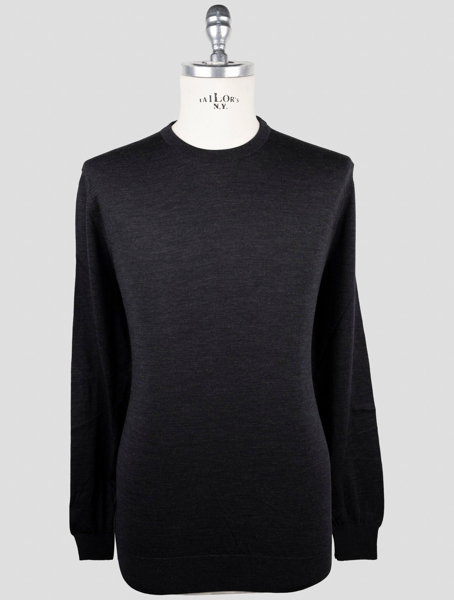 Kiton Gray Wool Sweater Crewneck