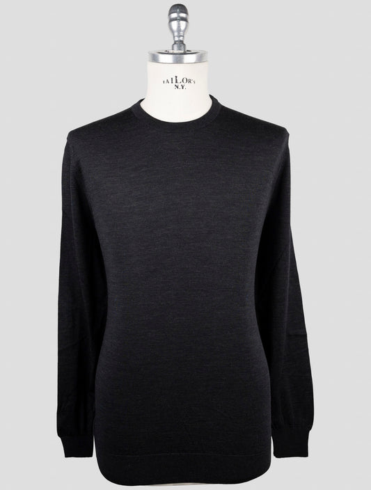 Kiton Gray Wool Sweater Crewneck