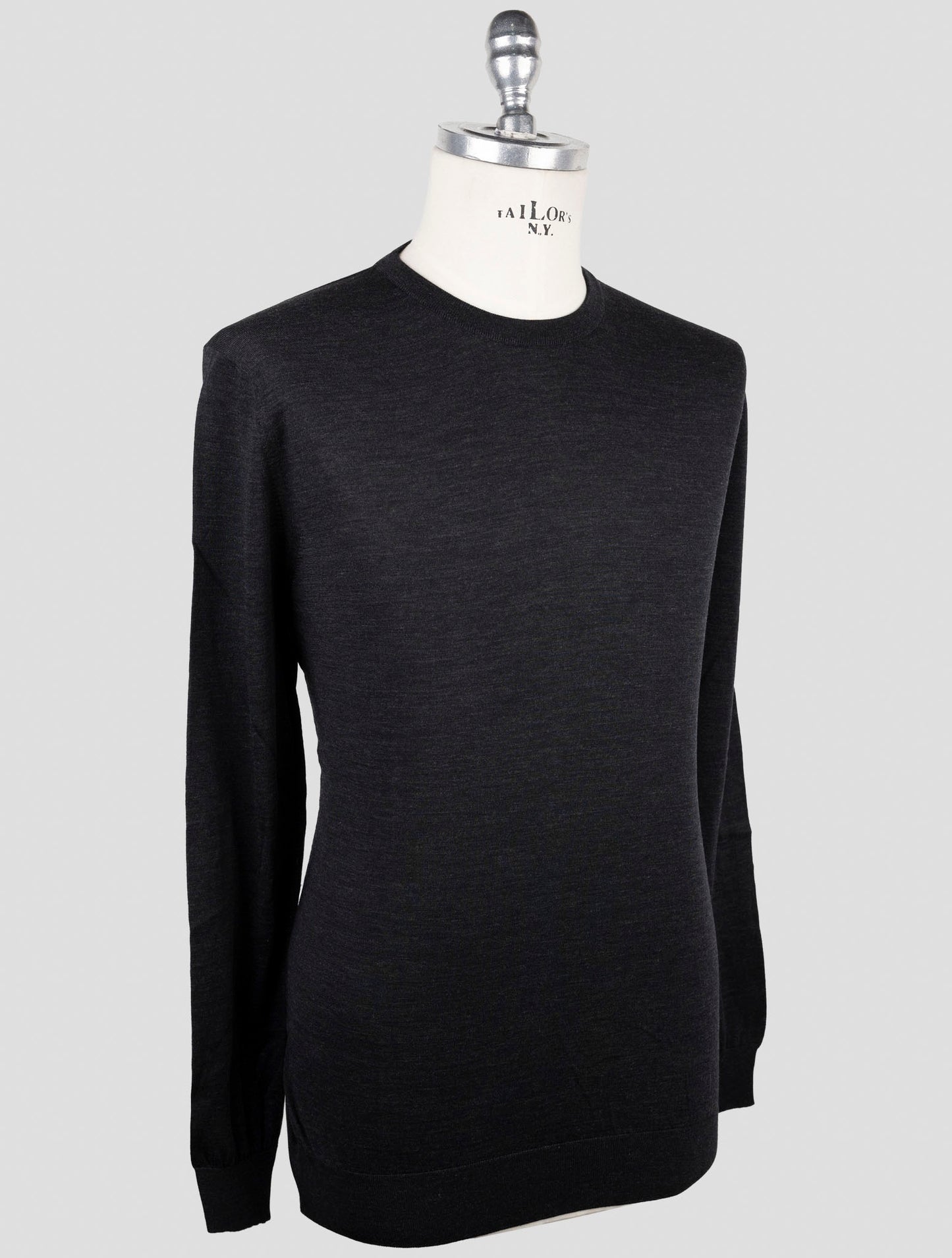Kiton Gray Wool Sweater Crewneck