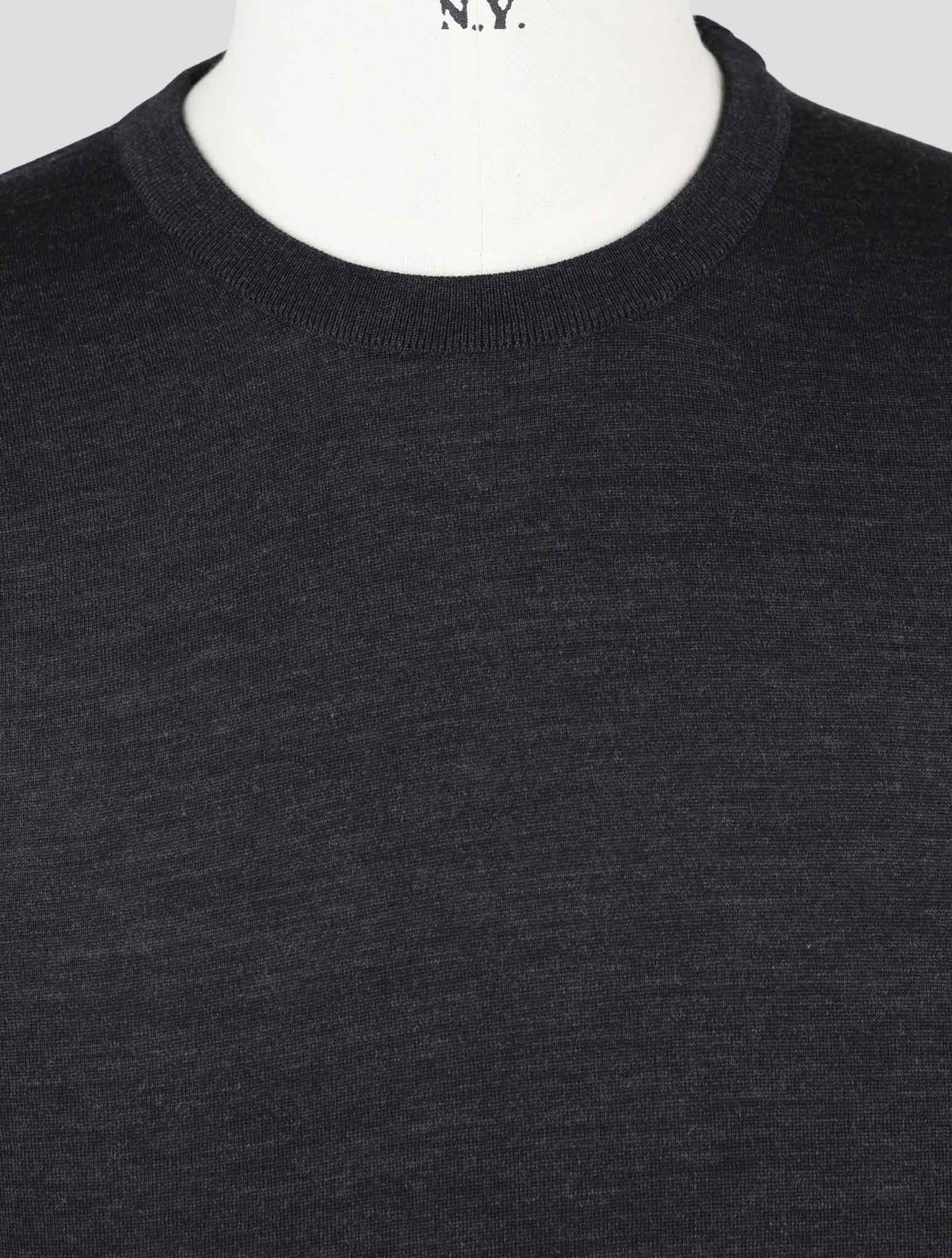 Kiton Gray Wool Sweater Crewneck