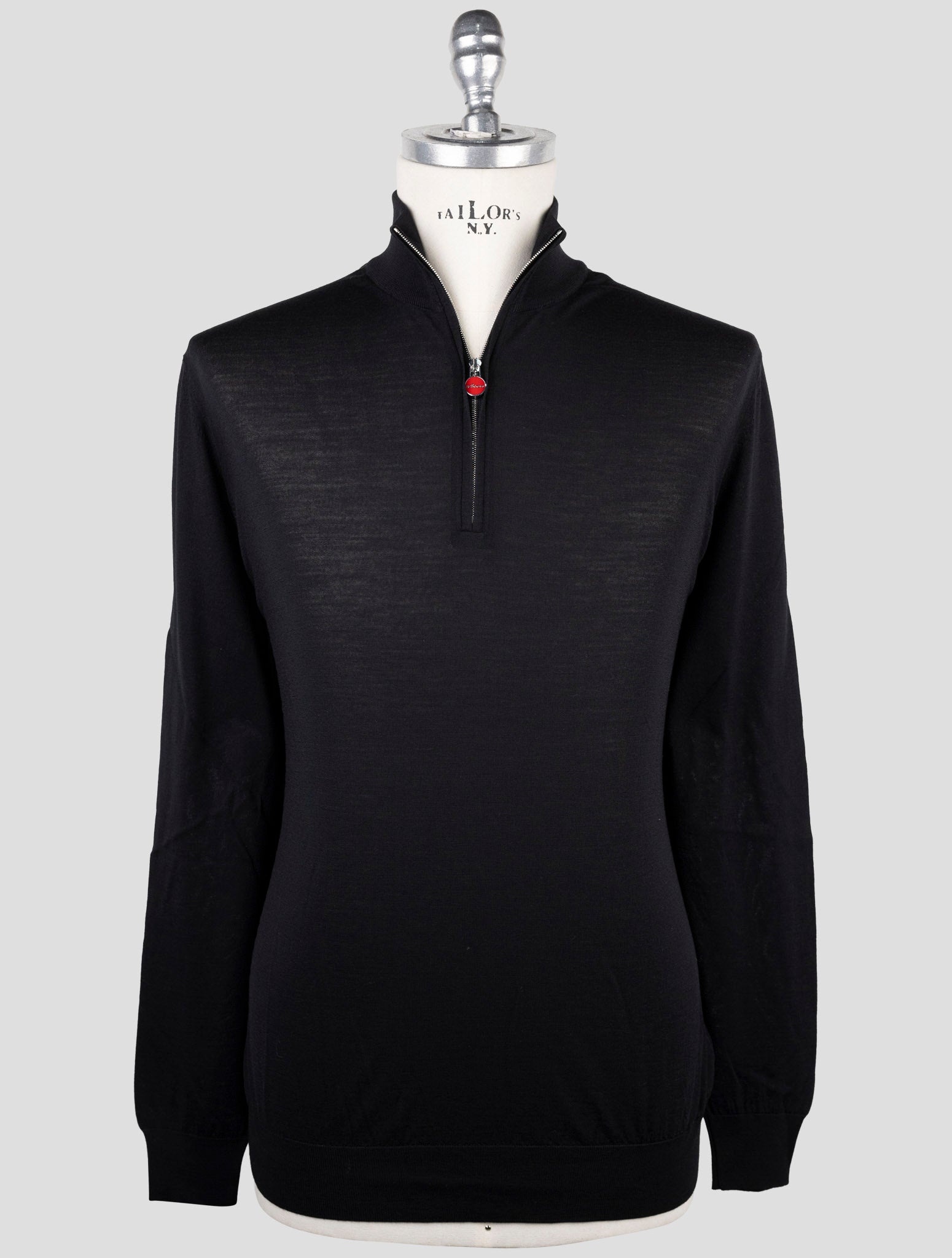 Kiton Black Wool Sweater Polo