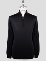 Kiton Black Wool Sweater Polo