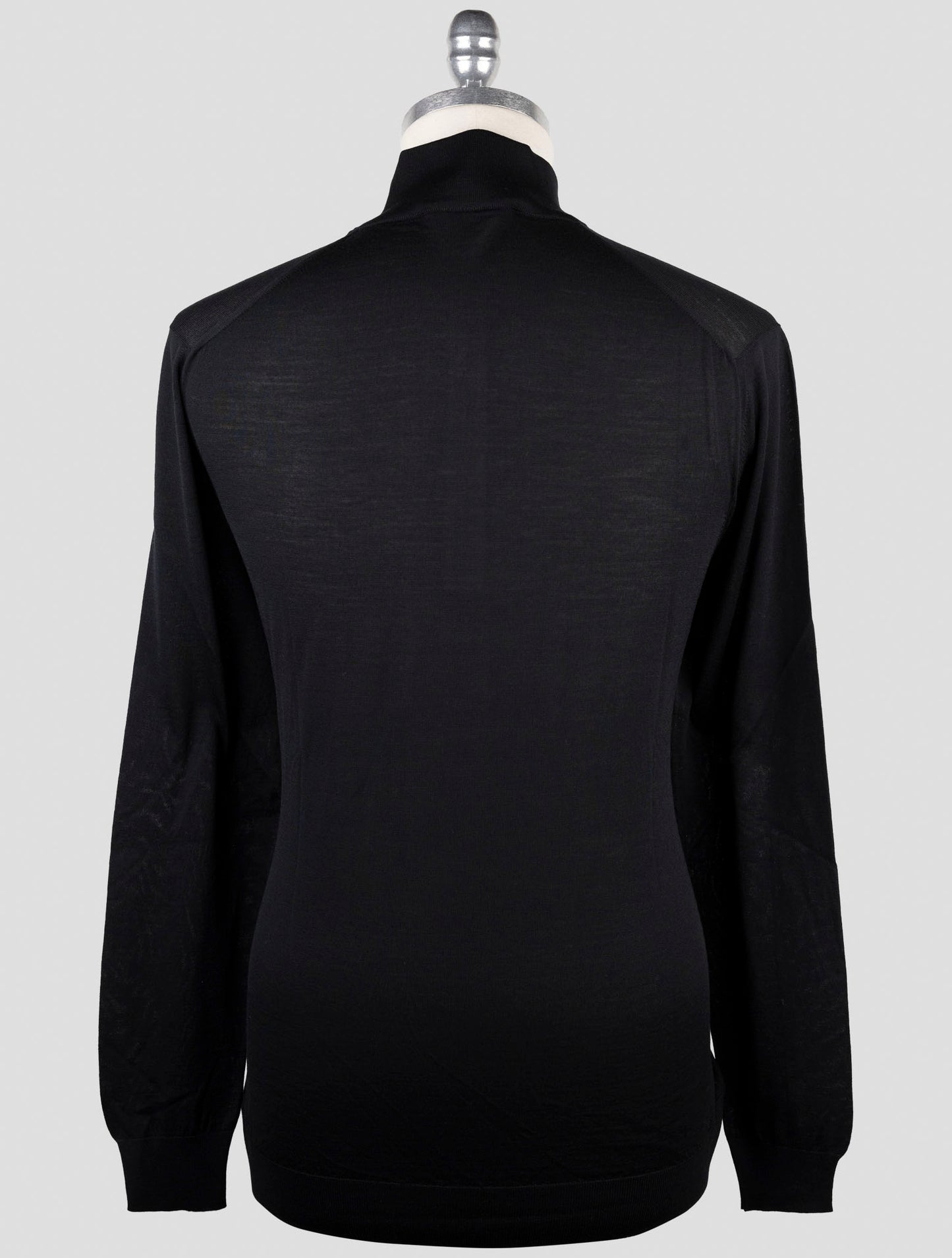 Kiton Black Wool Sweater Polo