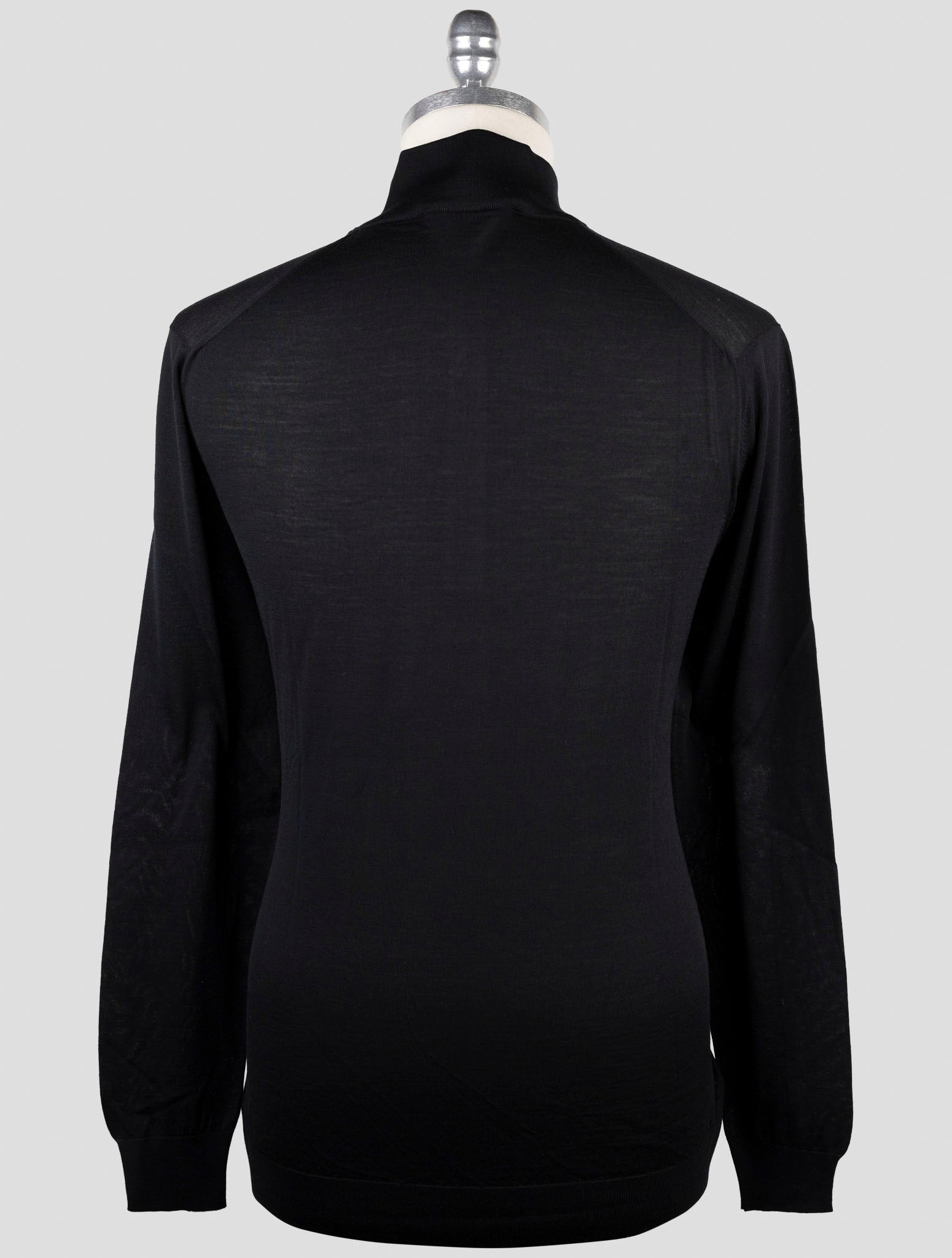 Kiton Black Wool Sweater Polo