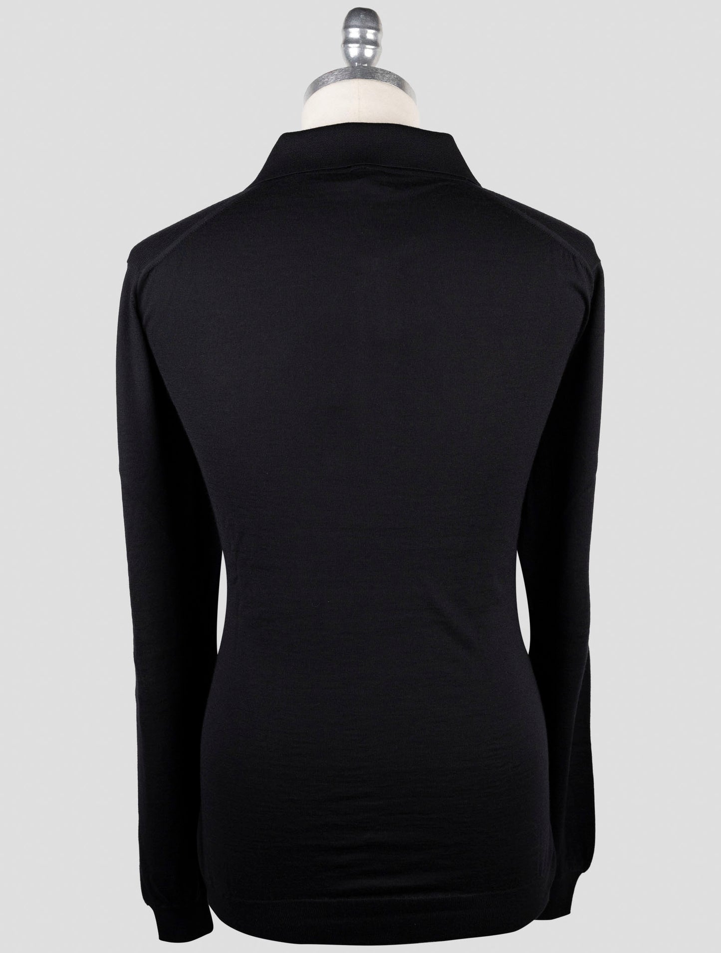 Kiton Black Cashmere Silk Sweater Polo