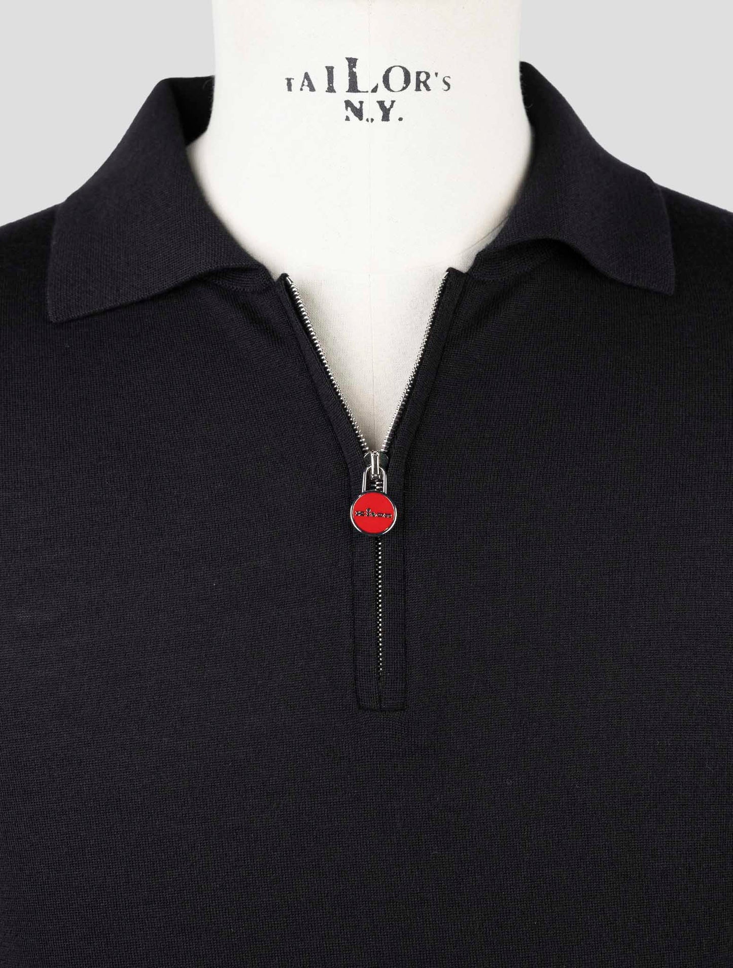 Kiton Black Cashmere Silk Sweater Polo