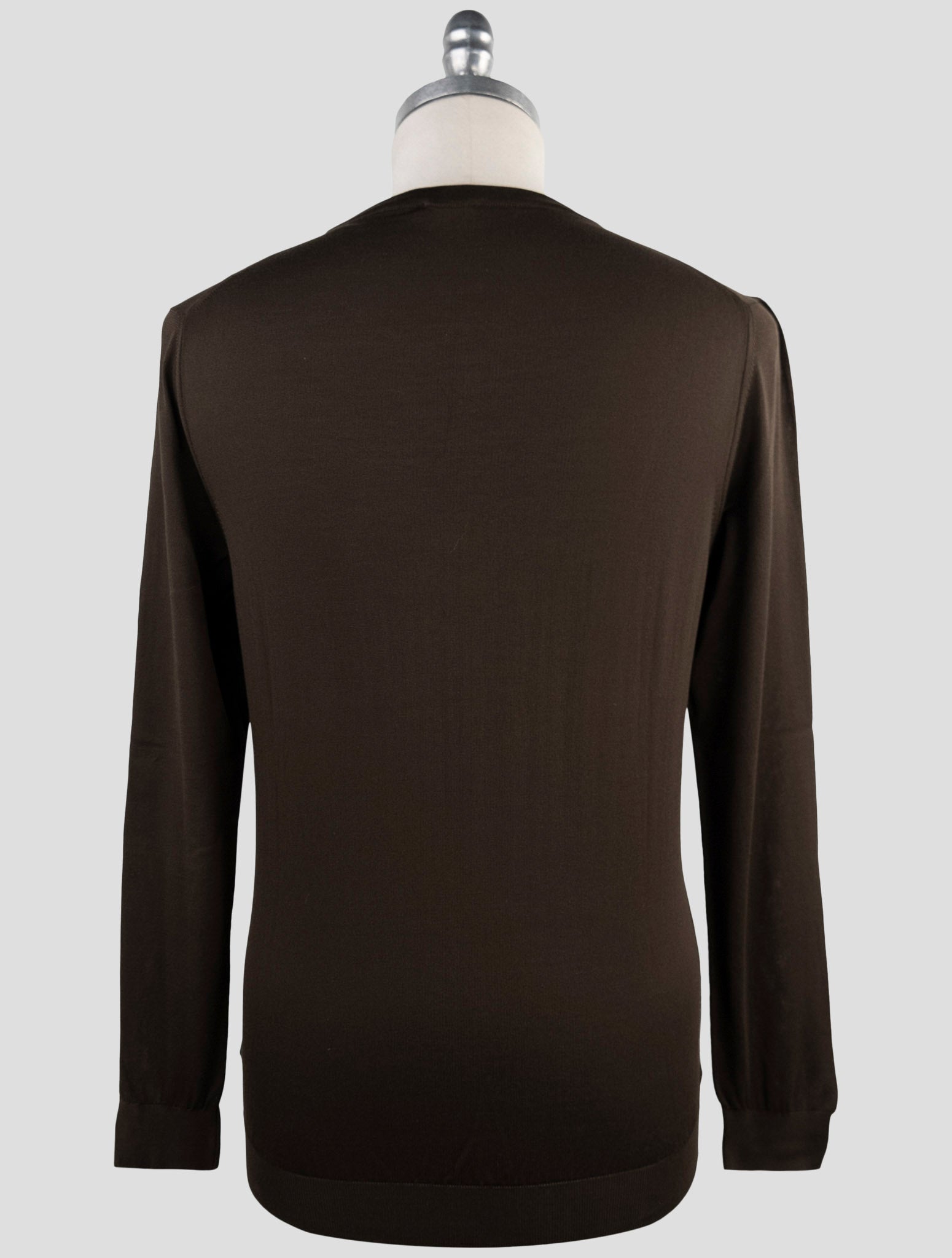 Kiton Brown Silk Sweater Crewneck