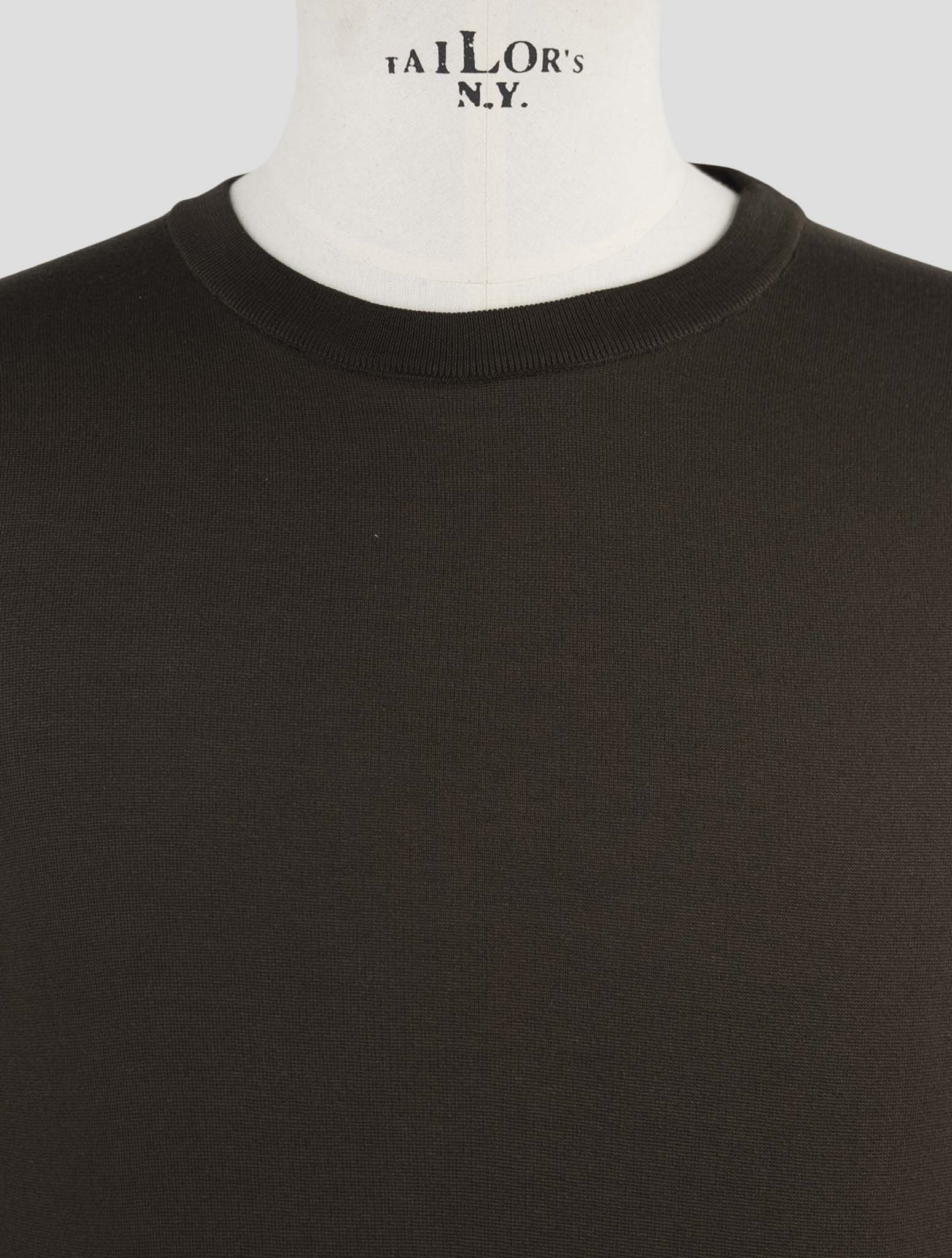 Kiton Brown Silk Sweater Crewneck
