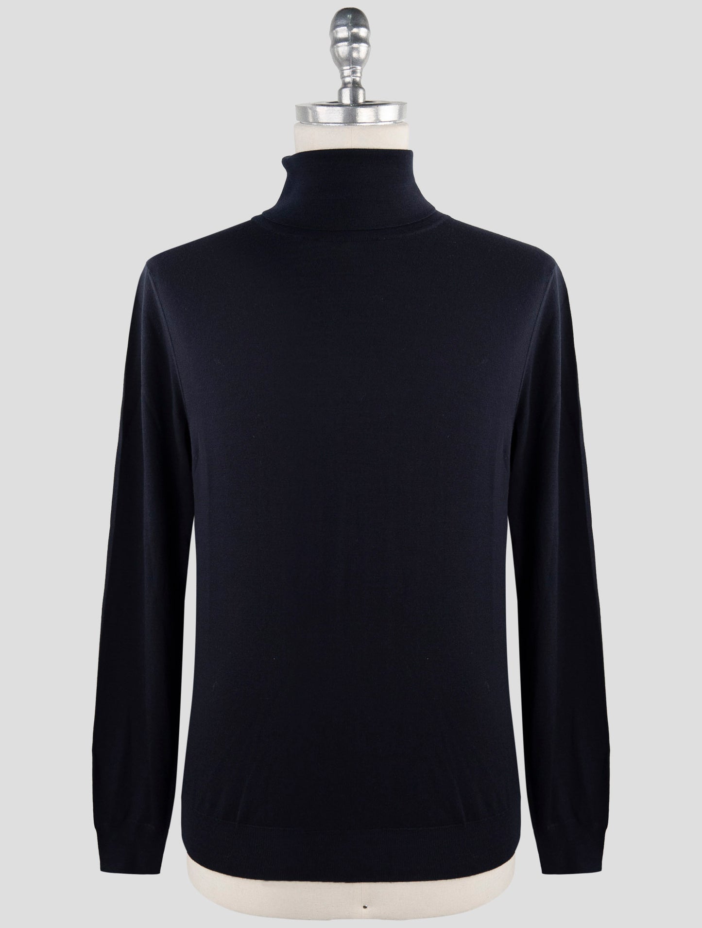 Kiton Blue Wool Sweater Turtleneck