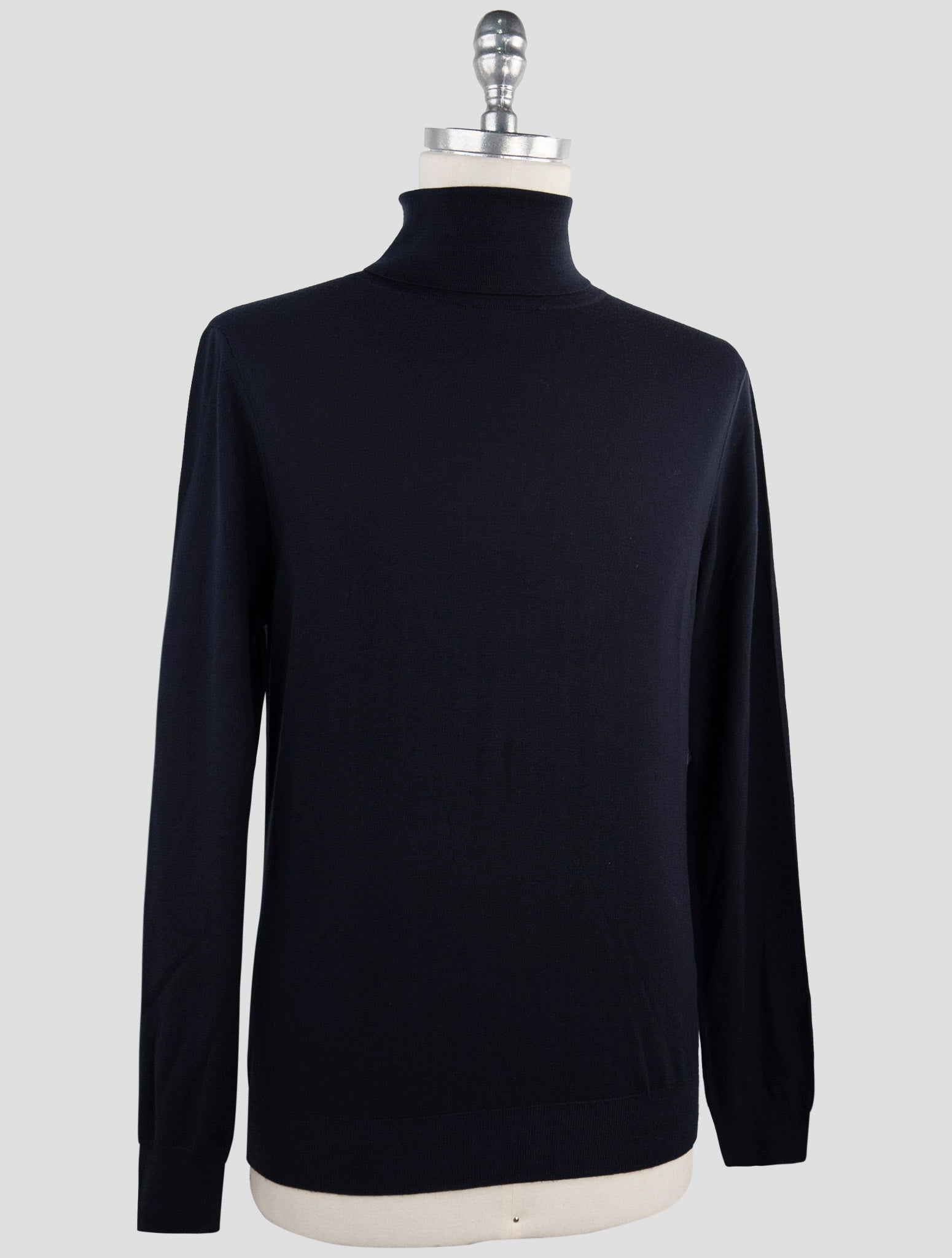 Kiton Blue Wool Sweater Turtleneck