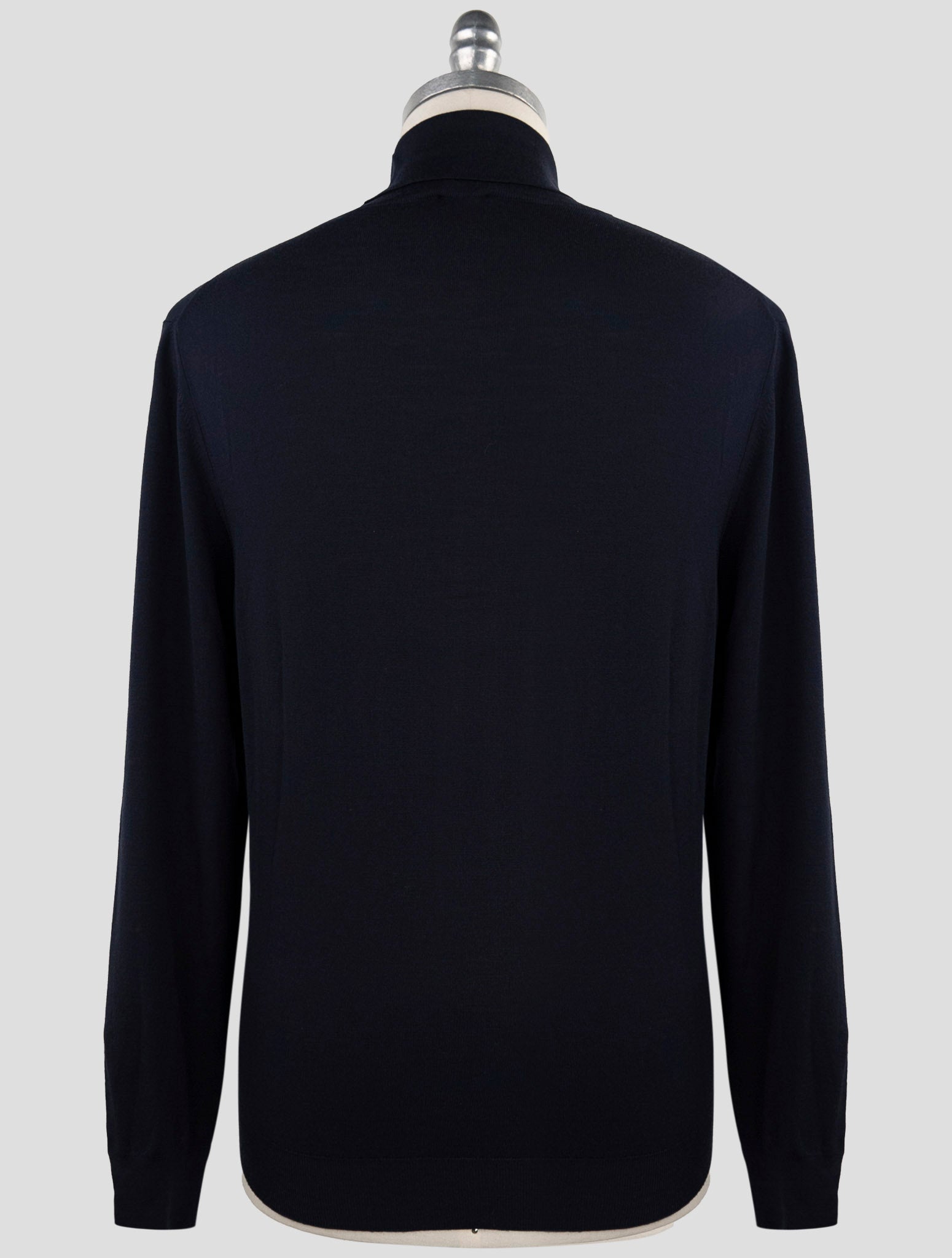 Kiton Blue Wool Sweater Turtleneck
