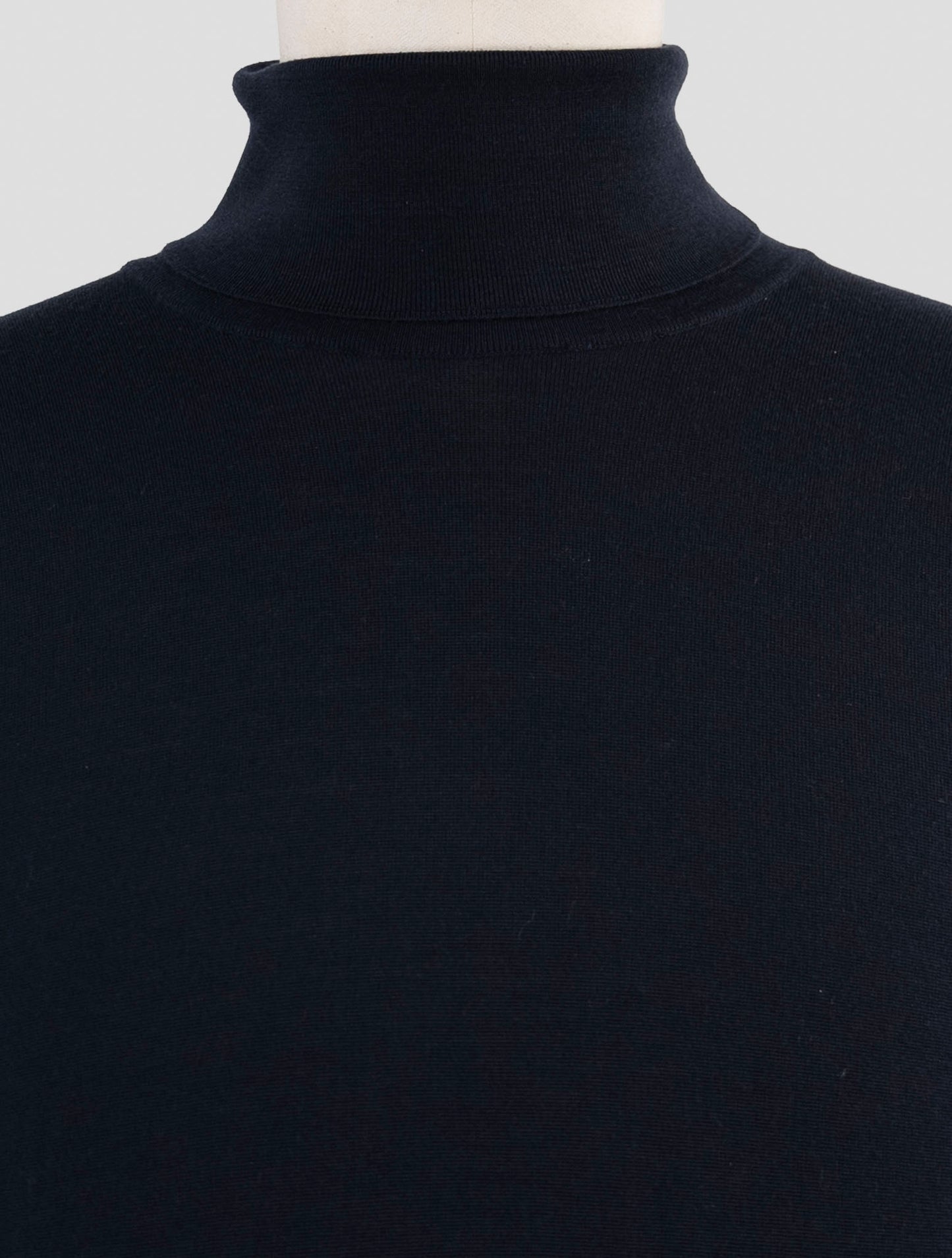 Kiton Blue Wool Sweater Turtleneck