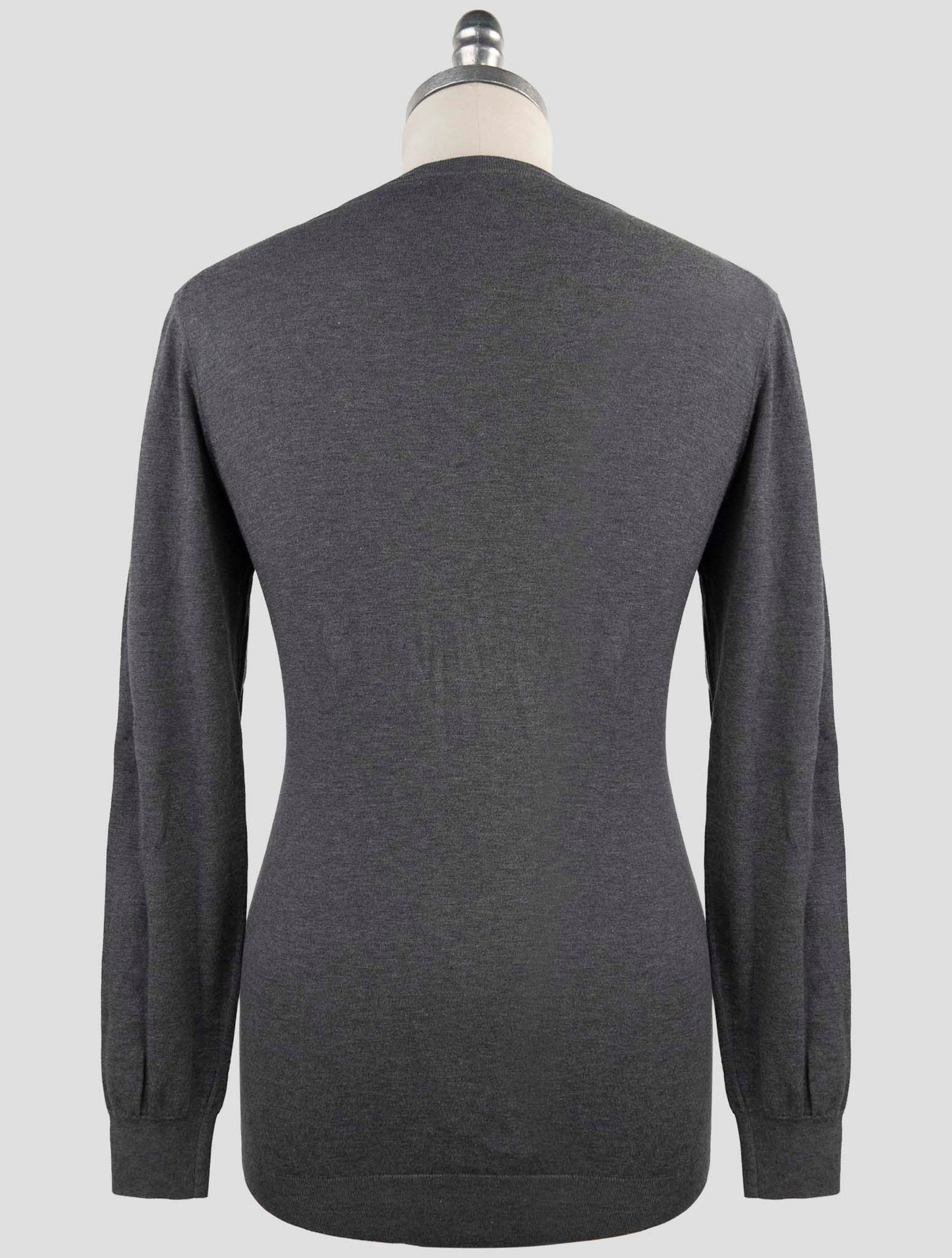Kiton Gray Cotton Sweater Crewneck