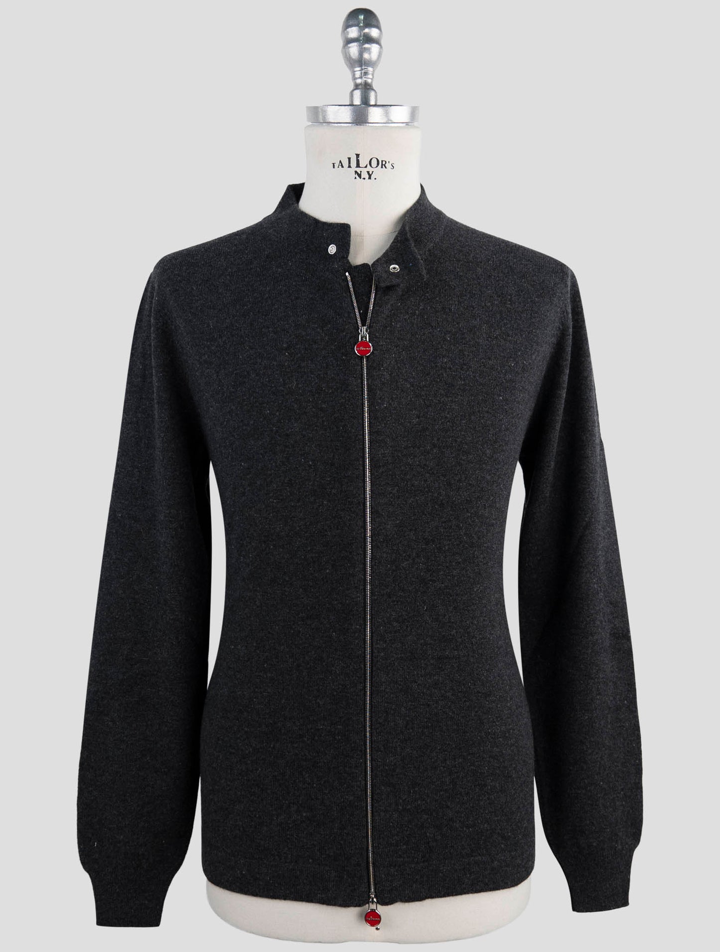 Kiton Dark Gray Wool Sweater Full Zip
