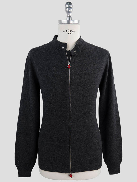 Kiton Dark Gray Wool Sweater Full Zip