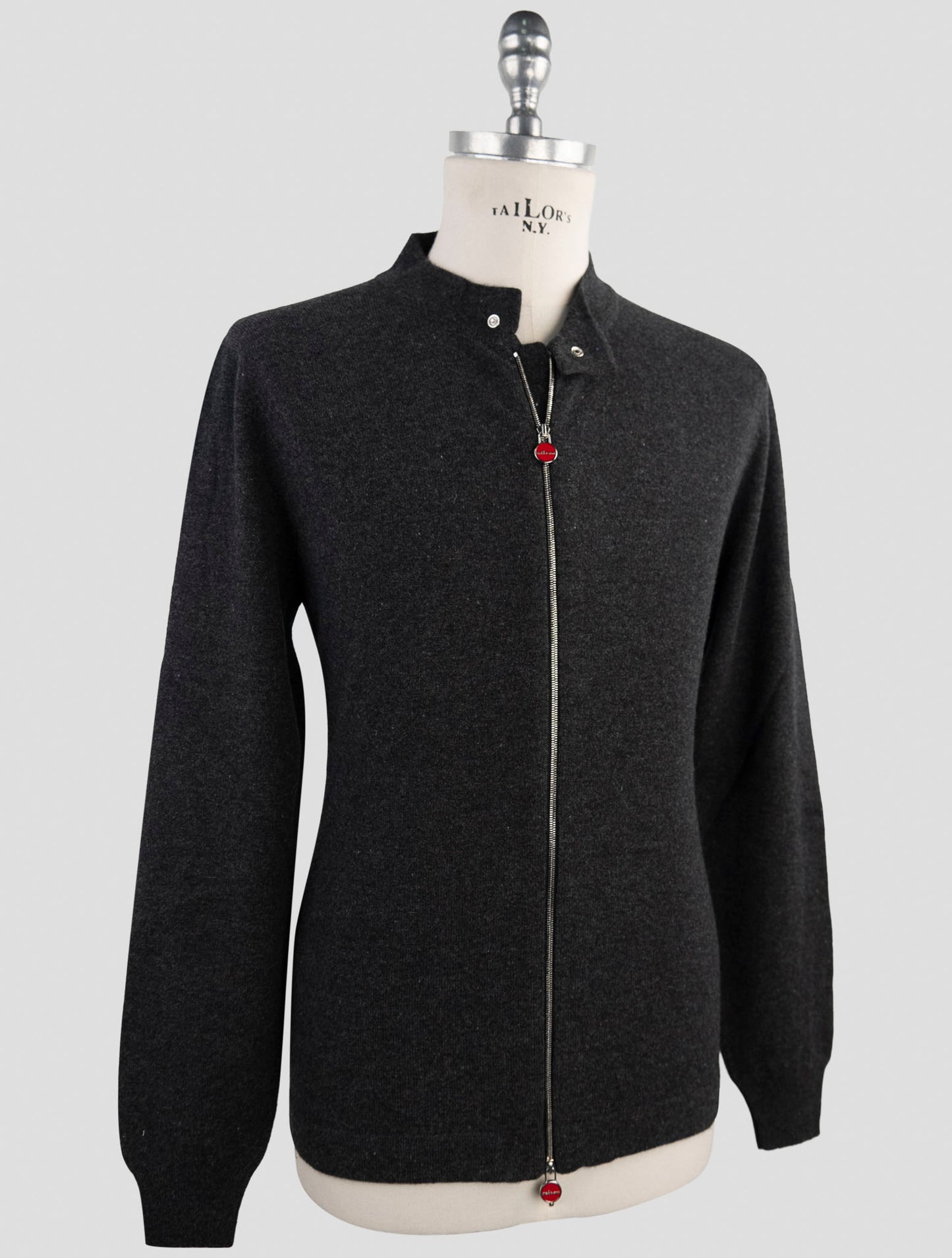 Kiton Dark Gray Wool Sweater Full Zip