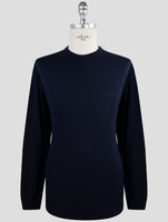 Kiton Blue Wool Sweater Crewneck