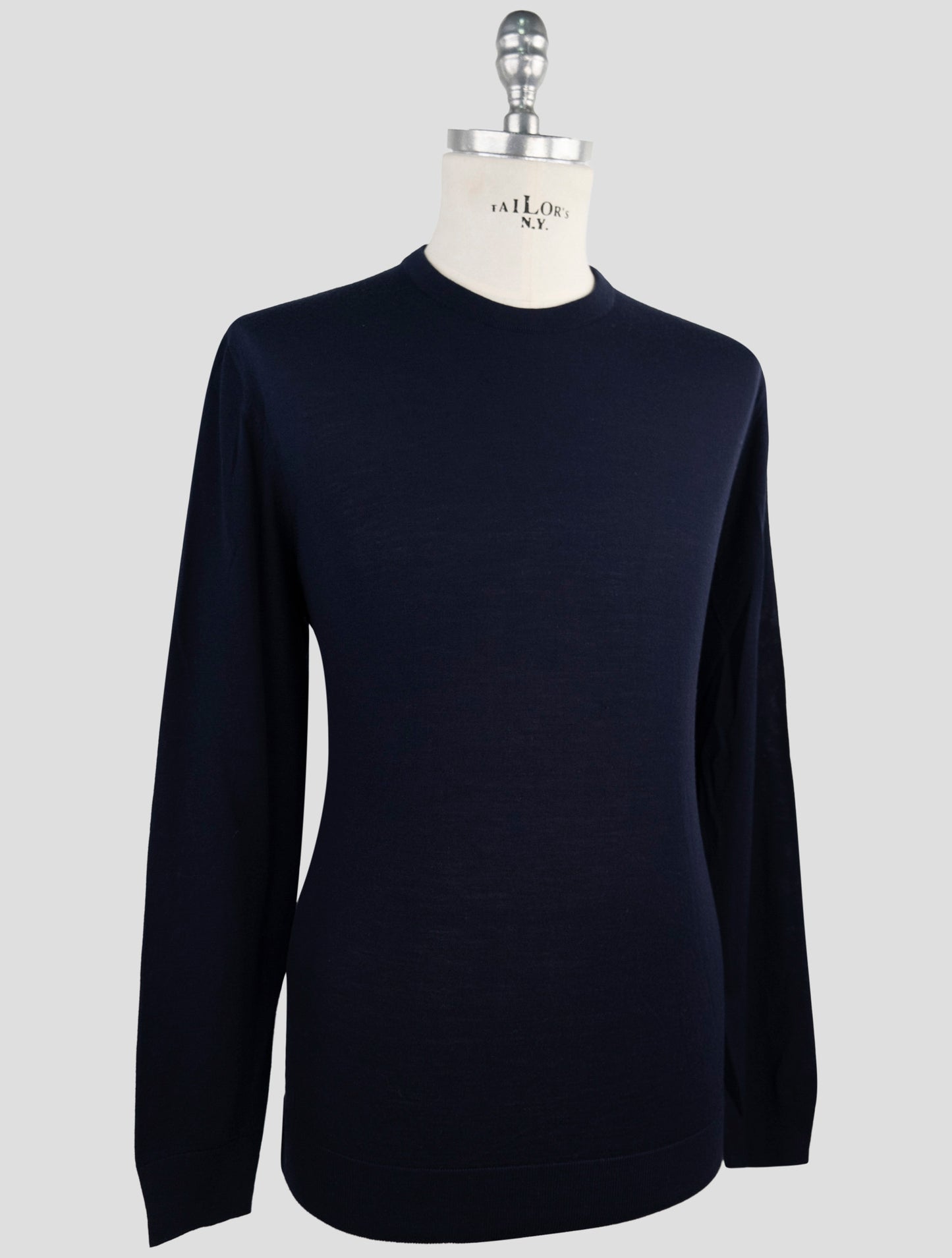 Kiton Blue Wool Sweater Crewneck