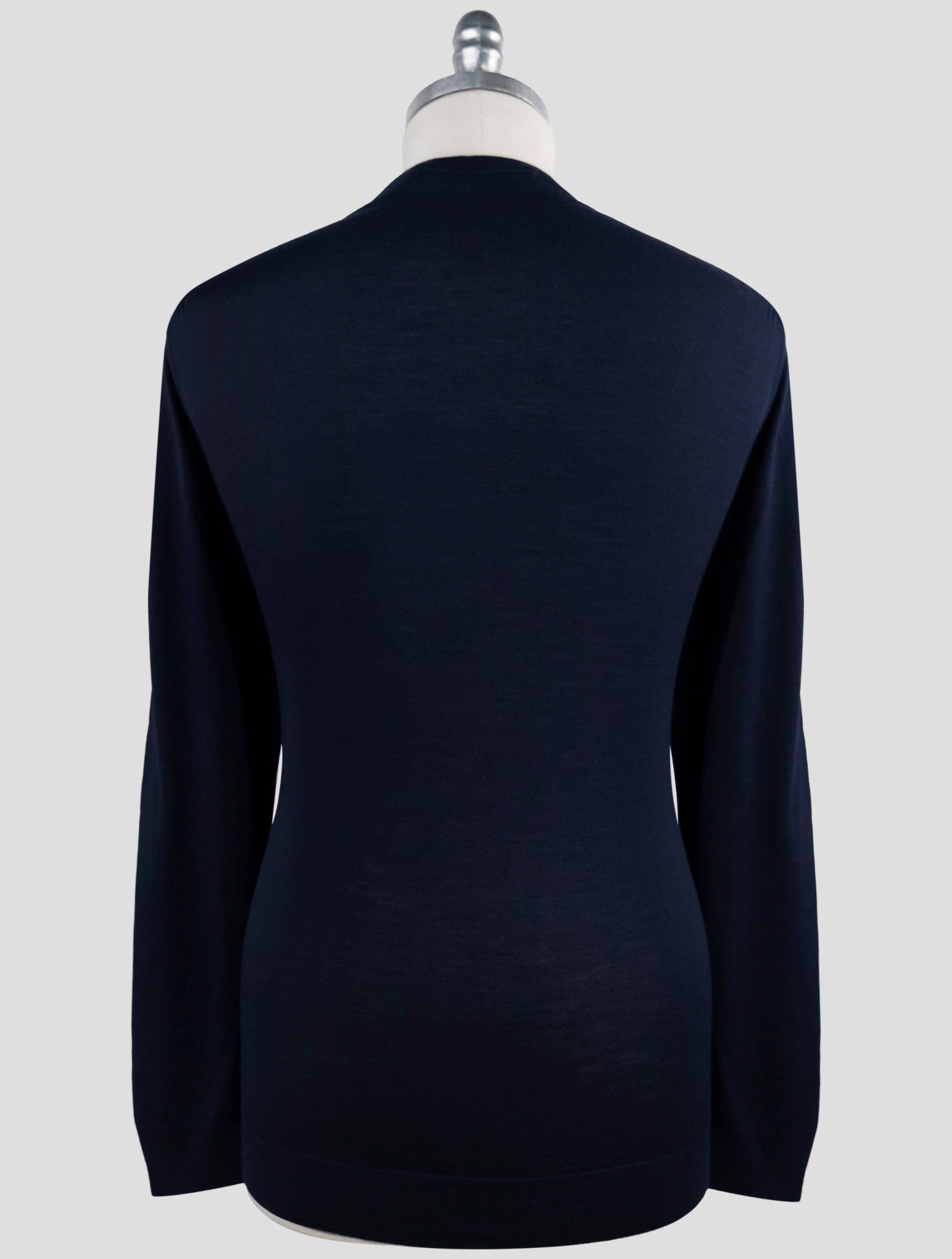Kiton Blue Wool Sweater Crewneck