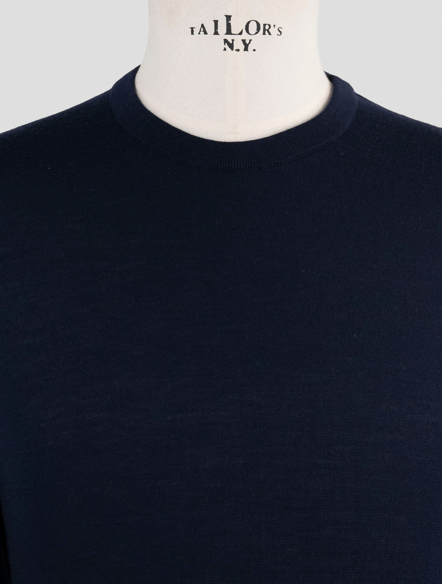 Kiton Blue Wool Sweater Crewneck
