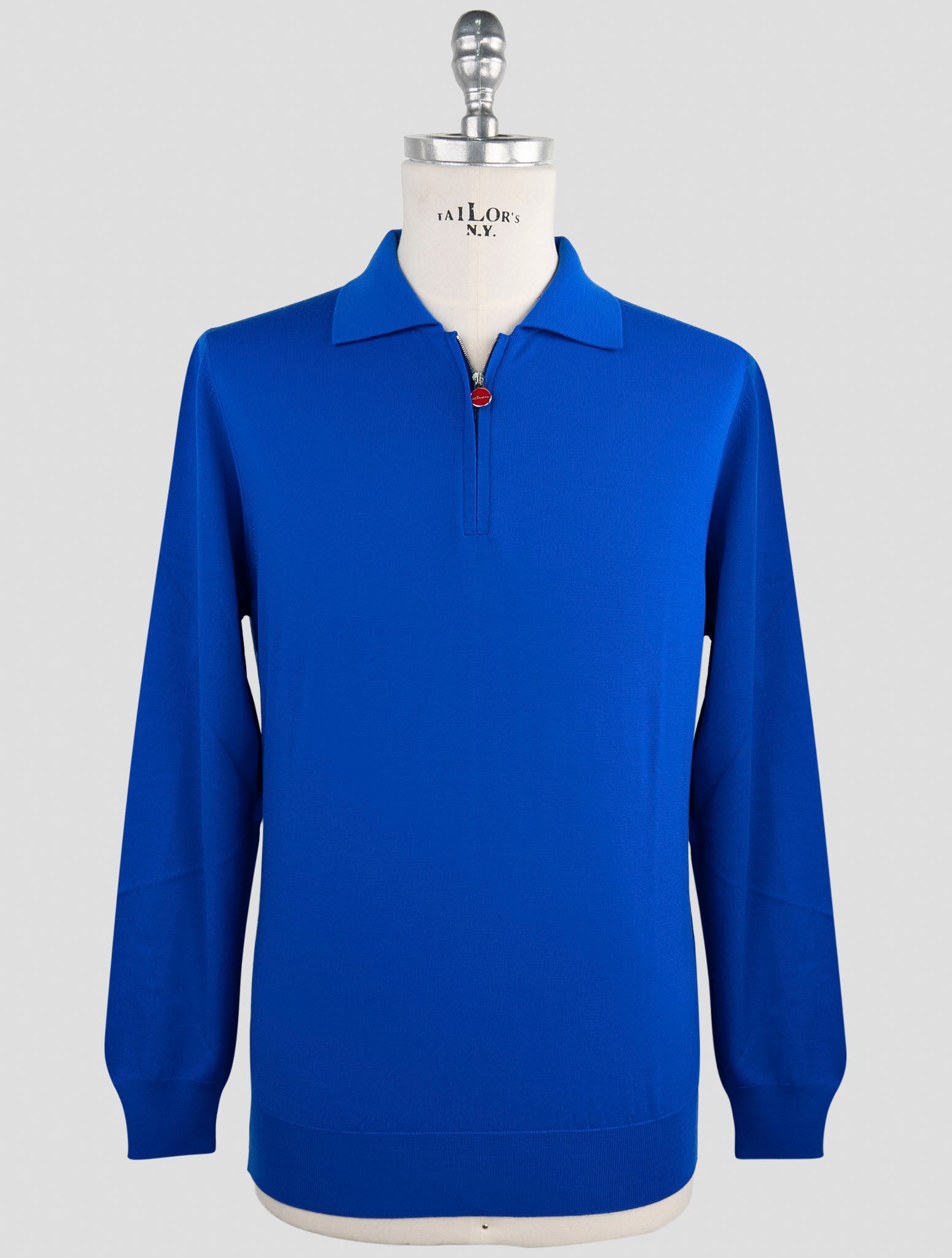 Kiton Blue Wool Sweater Polo