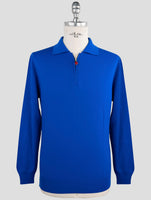 Kiton Blue Wool Sweater Polo