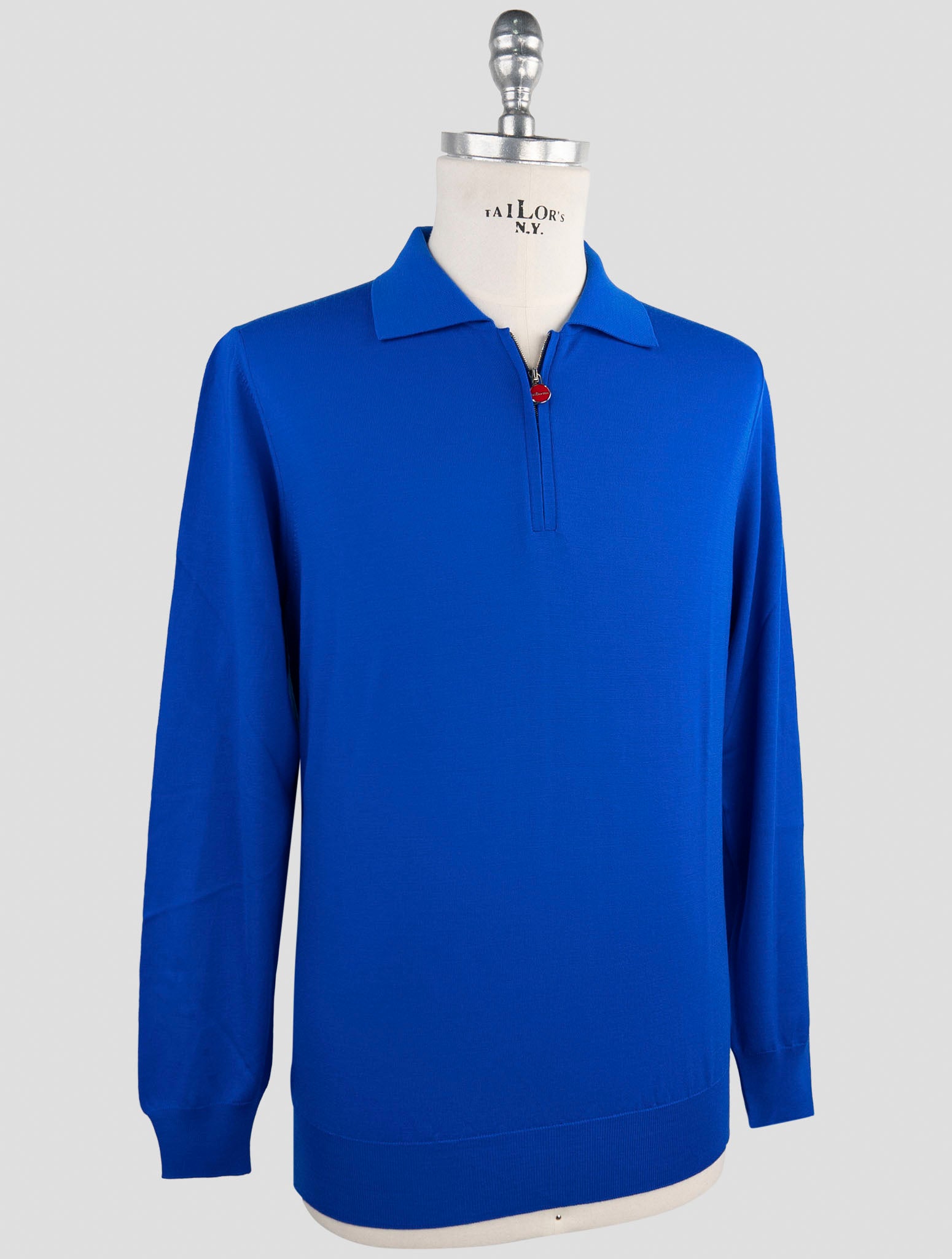 Kiton Blue Wool Sweater Polo