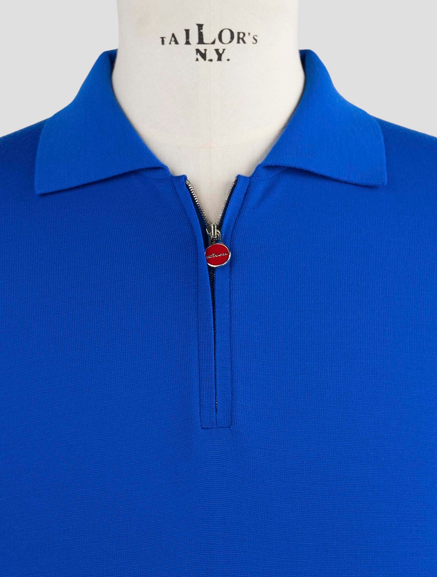 Kiton Blue Wool Sweater Polo