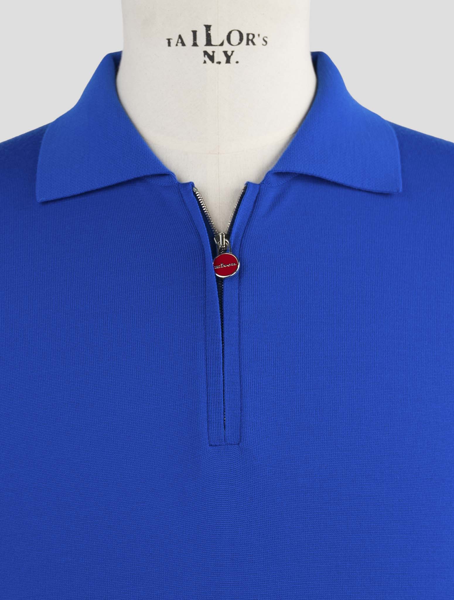 Kiton Blue Wool Sweater Polo