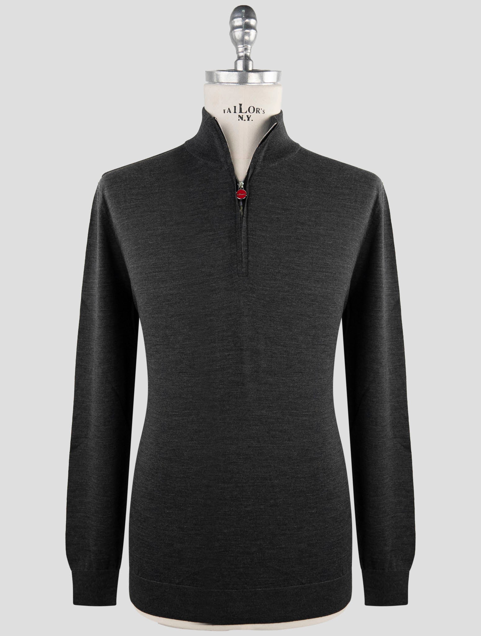Kiton Dark Gray Wool Sweater Polo