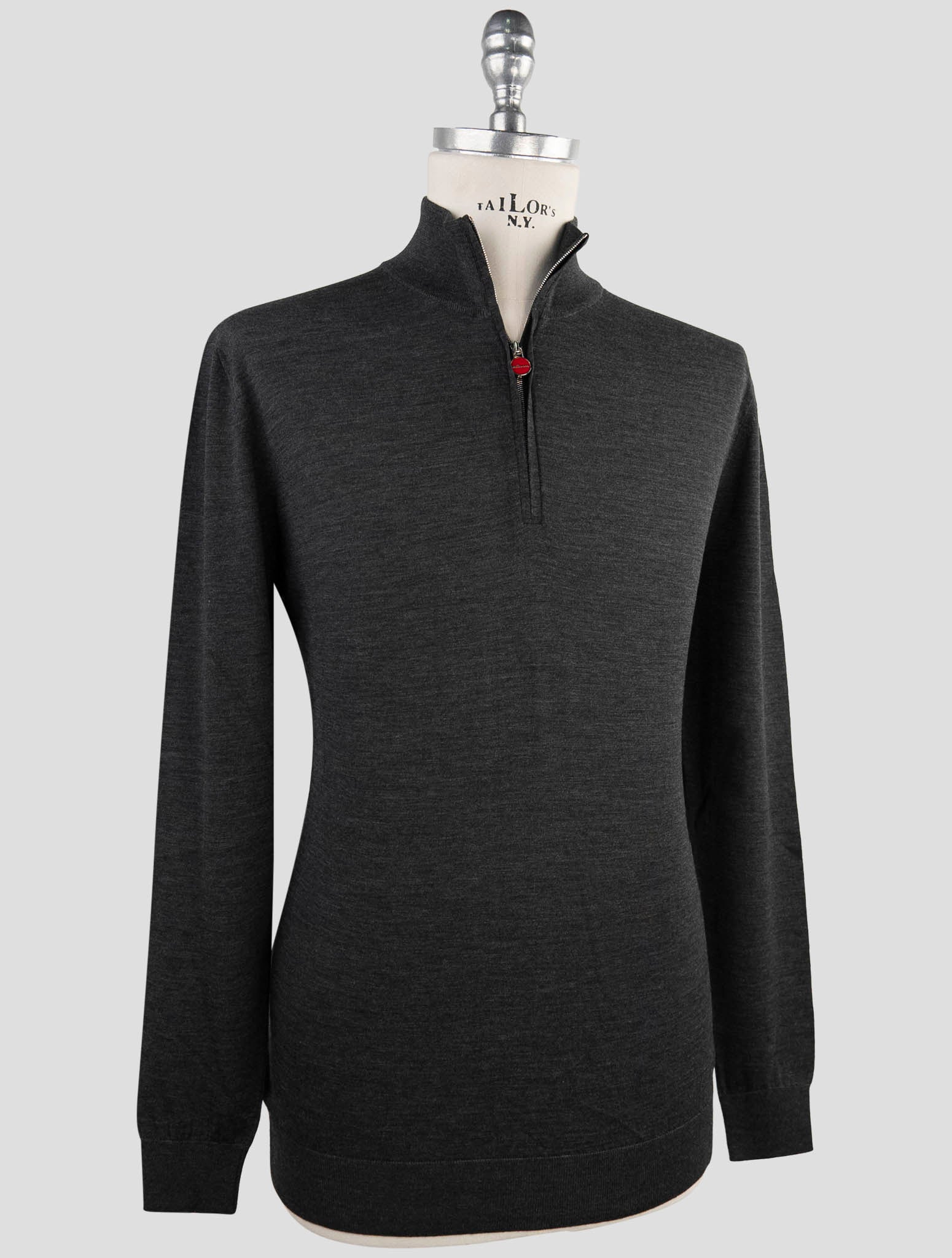 Kiton Dark Gray Wool Sweater Polo