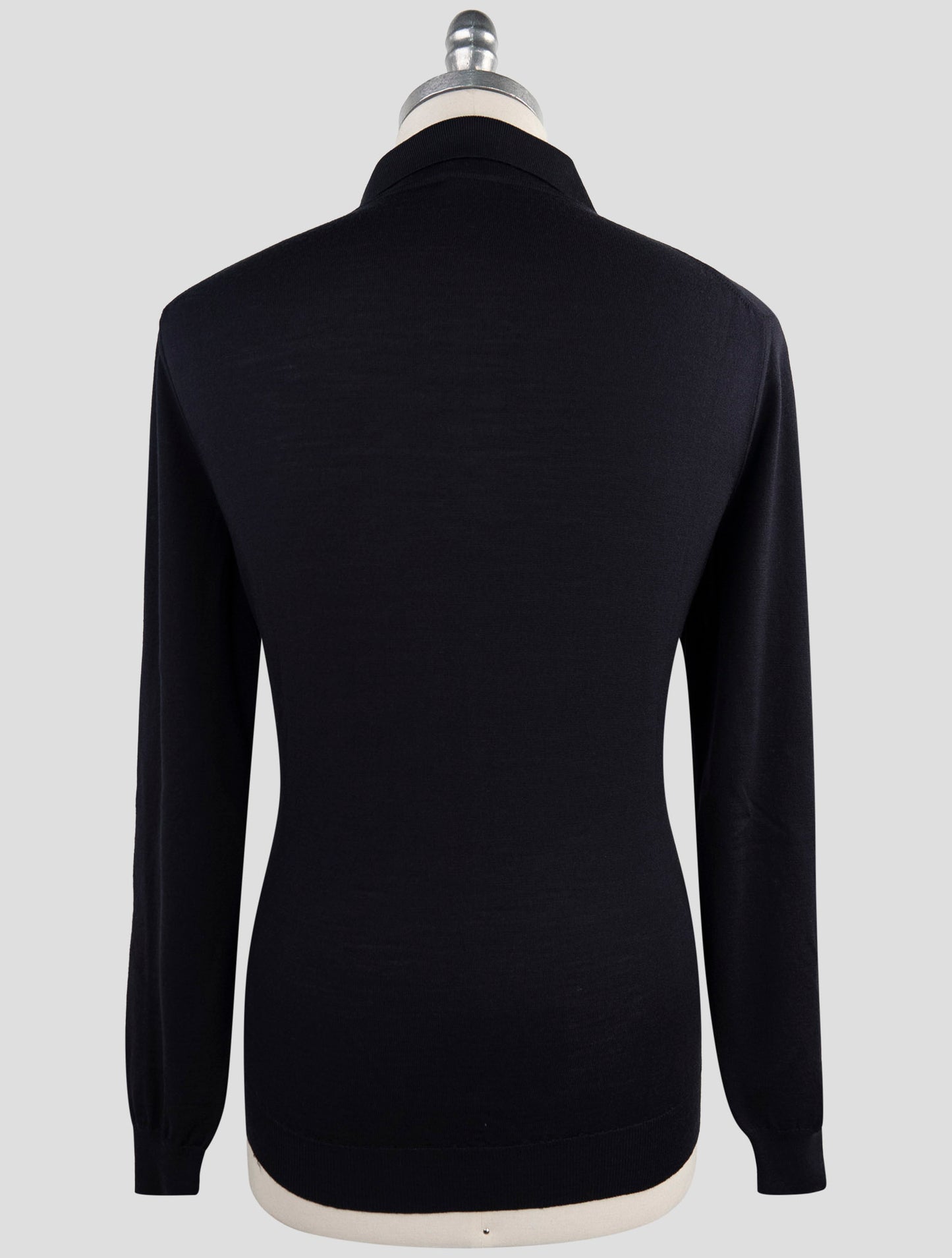 Kiton Dark Blue Wool Sweater Polo