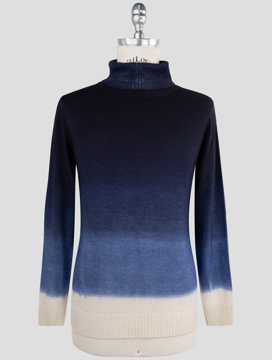 Kiton Multicolor Cashmere Silk Sweater Turtleneck