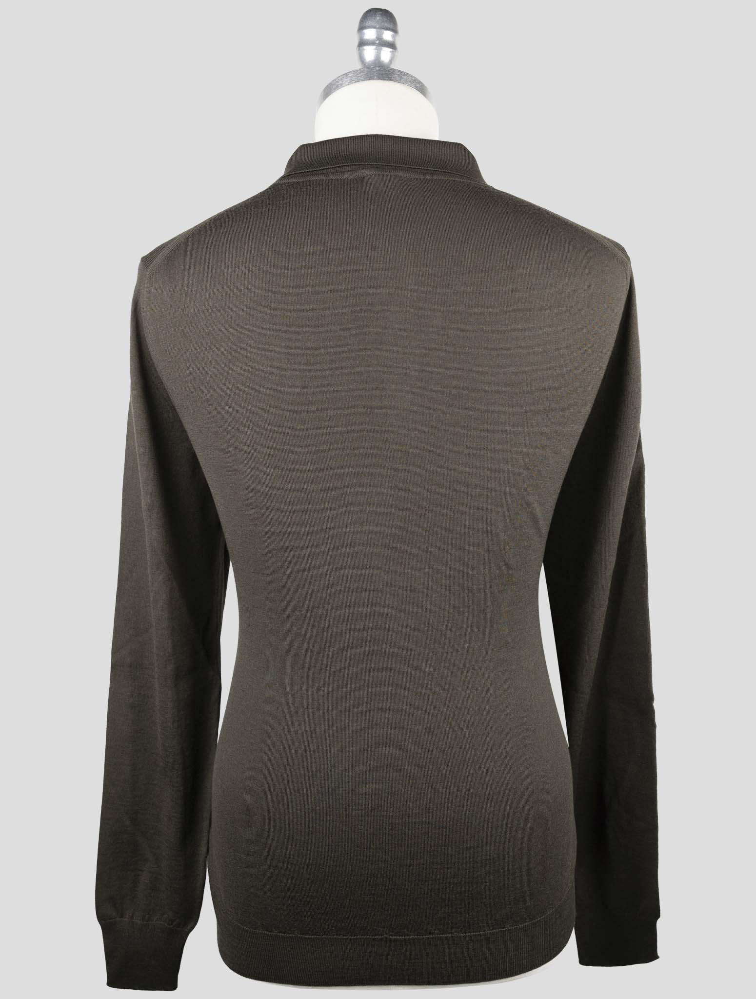Kiton Green Wool Sweater Polo
