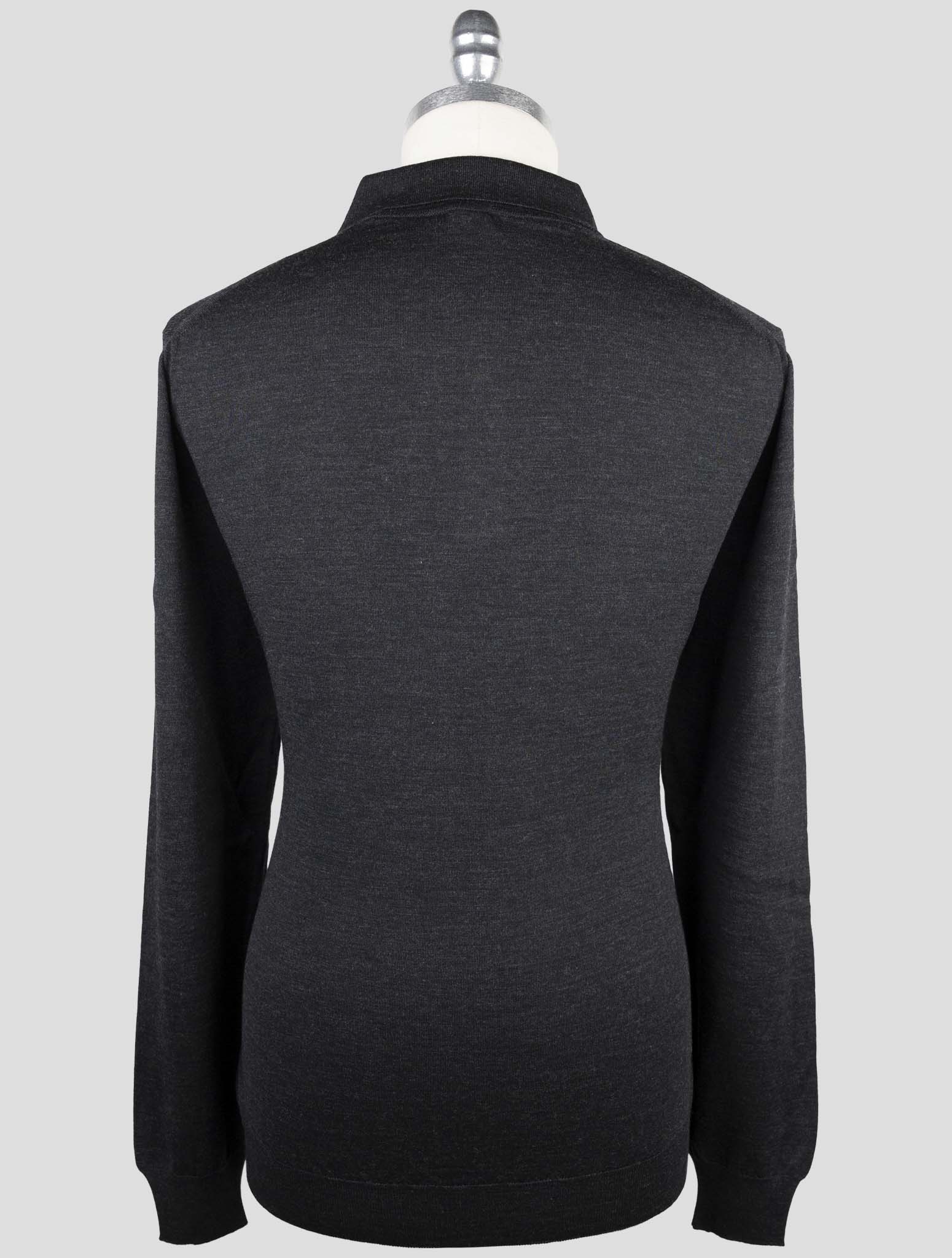 Kiton Dark Gray Wool Sweater Polo