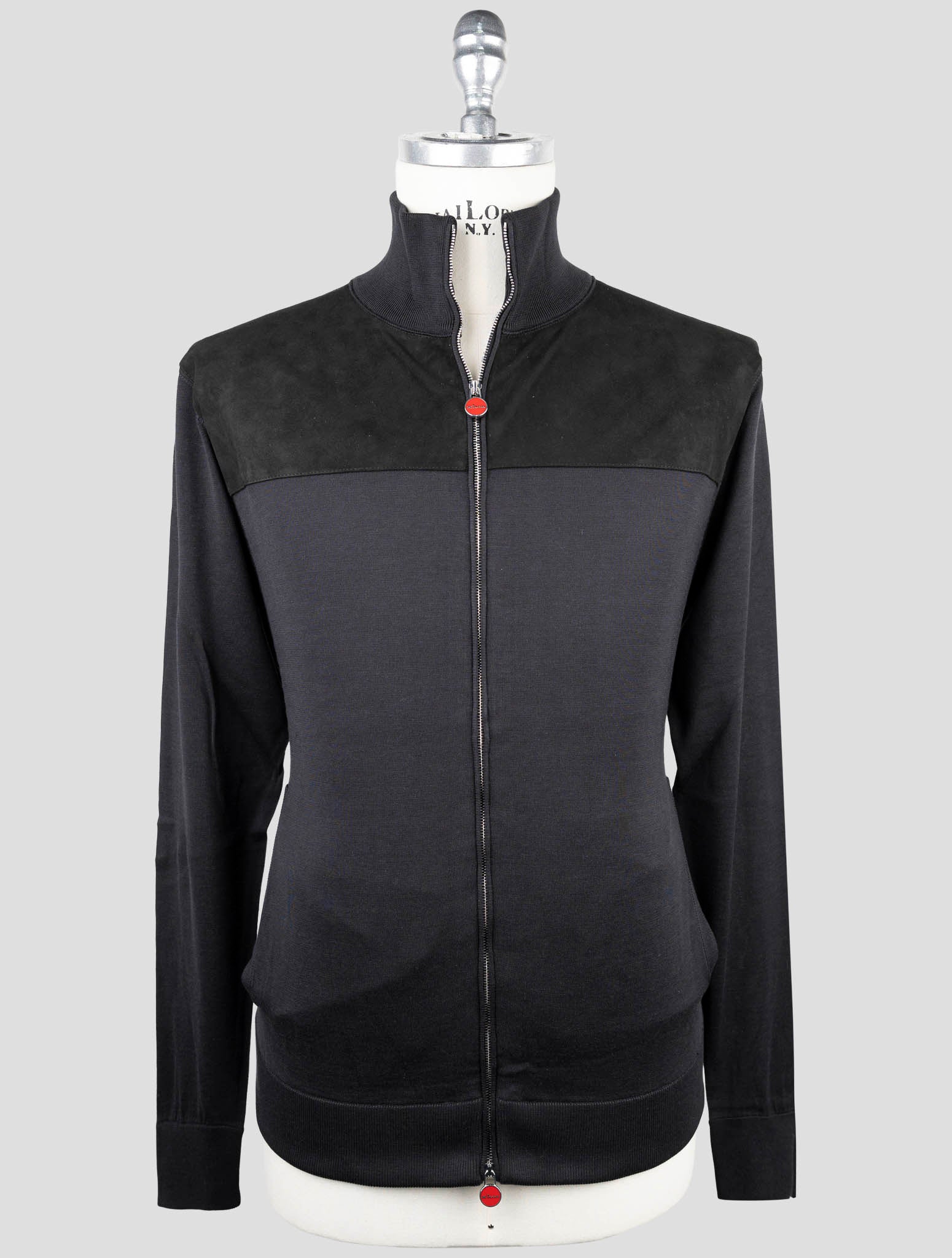 Kiton Leather Suede Silk Cotton Coat Full Zip