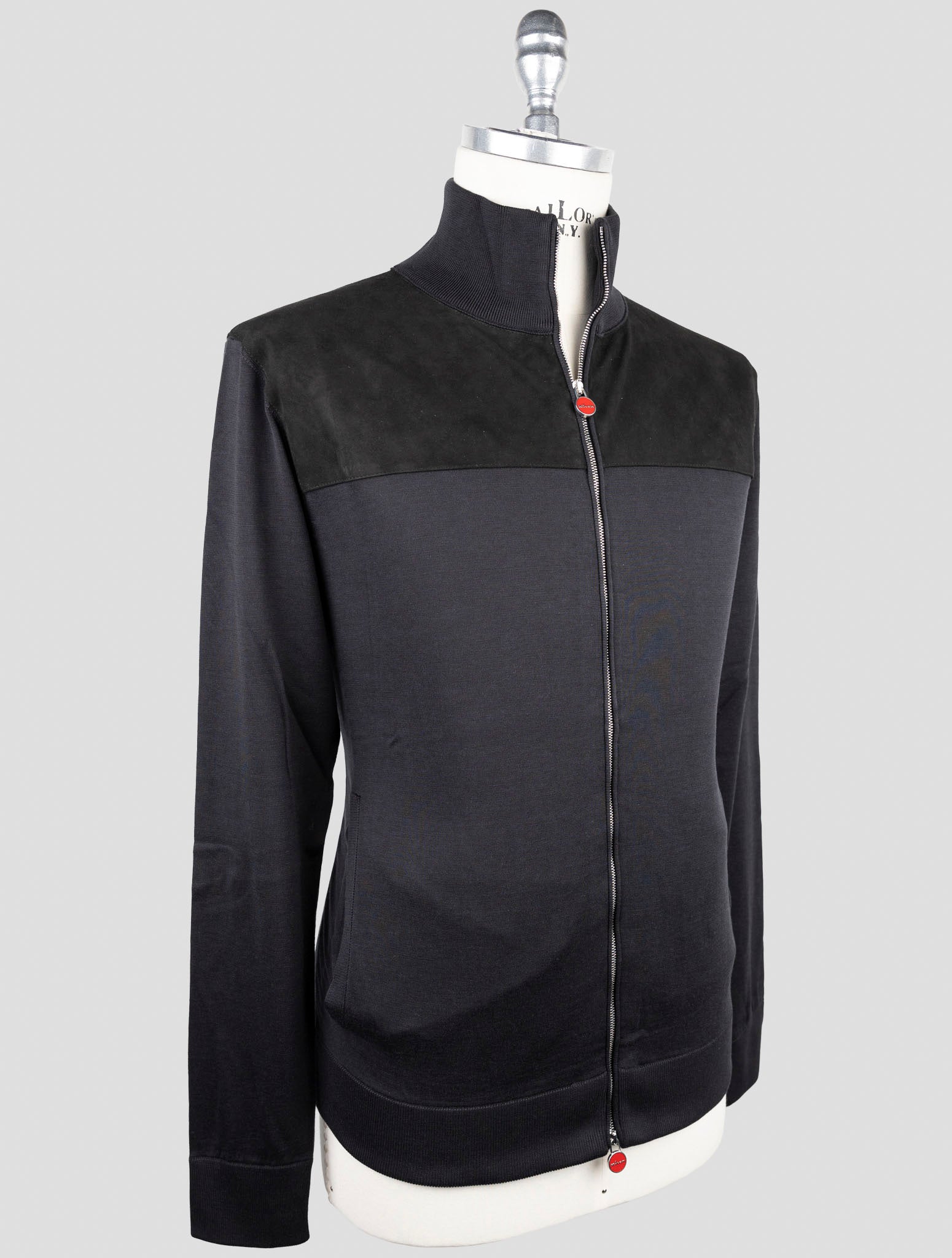 Kiton Leather Suede Silk Cotton Coat Full Zip