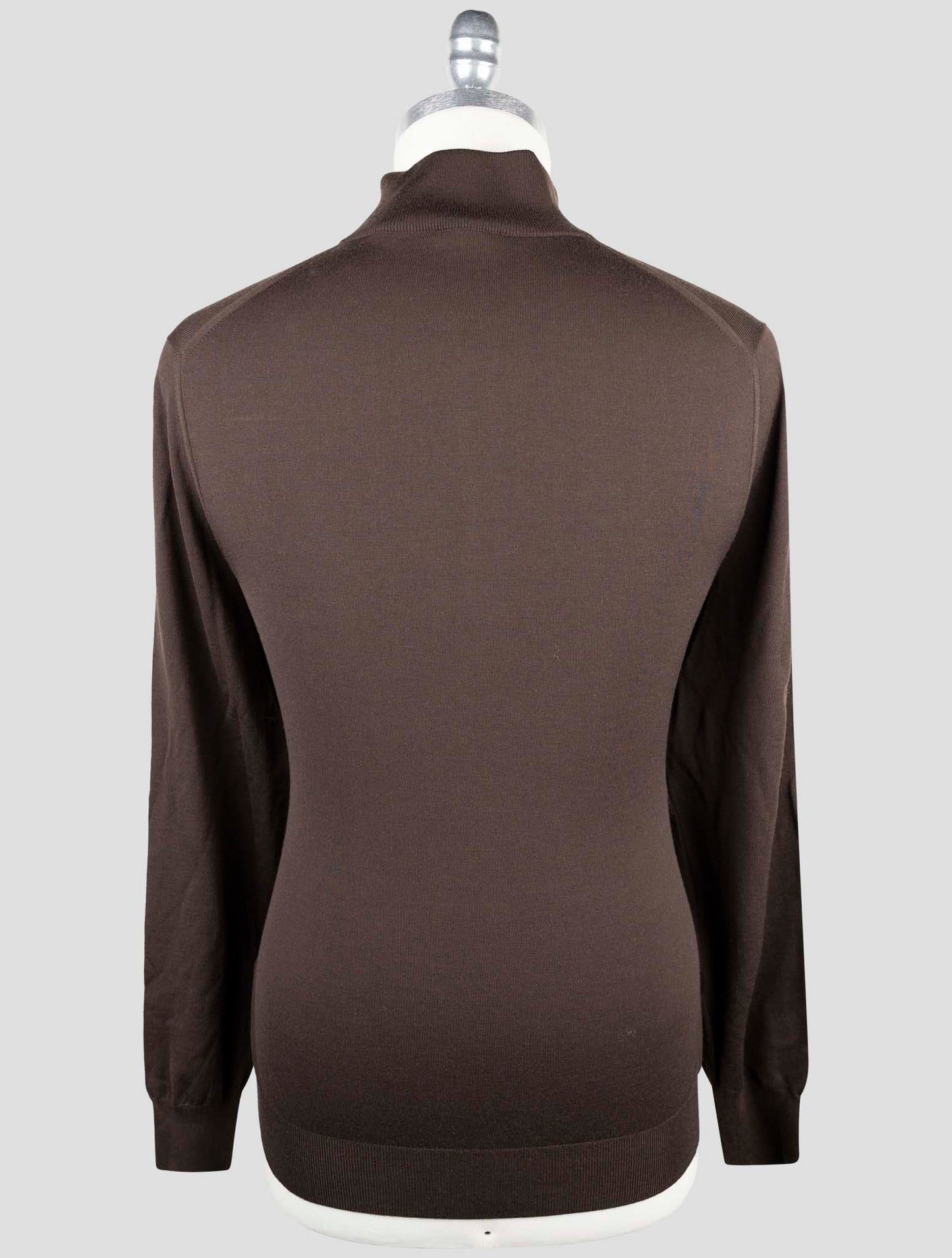 Kiton Brown Wool Sweater Half Zip