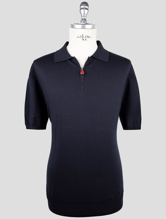 Kiton Blue Cotton Polo