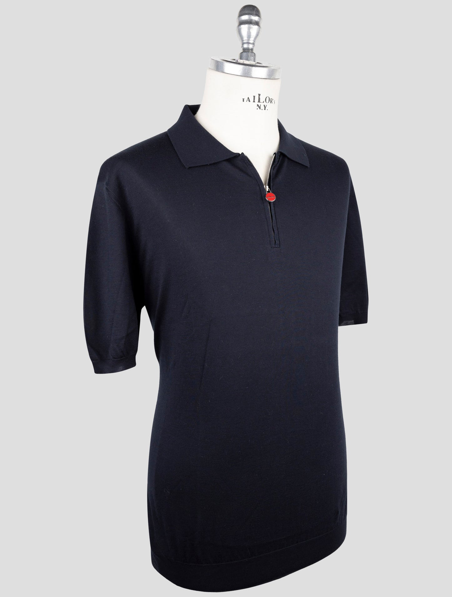 Kiton Blue Cotton Polo