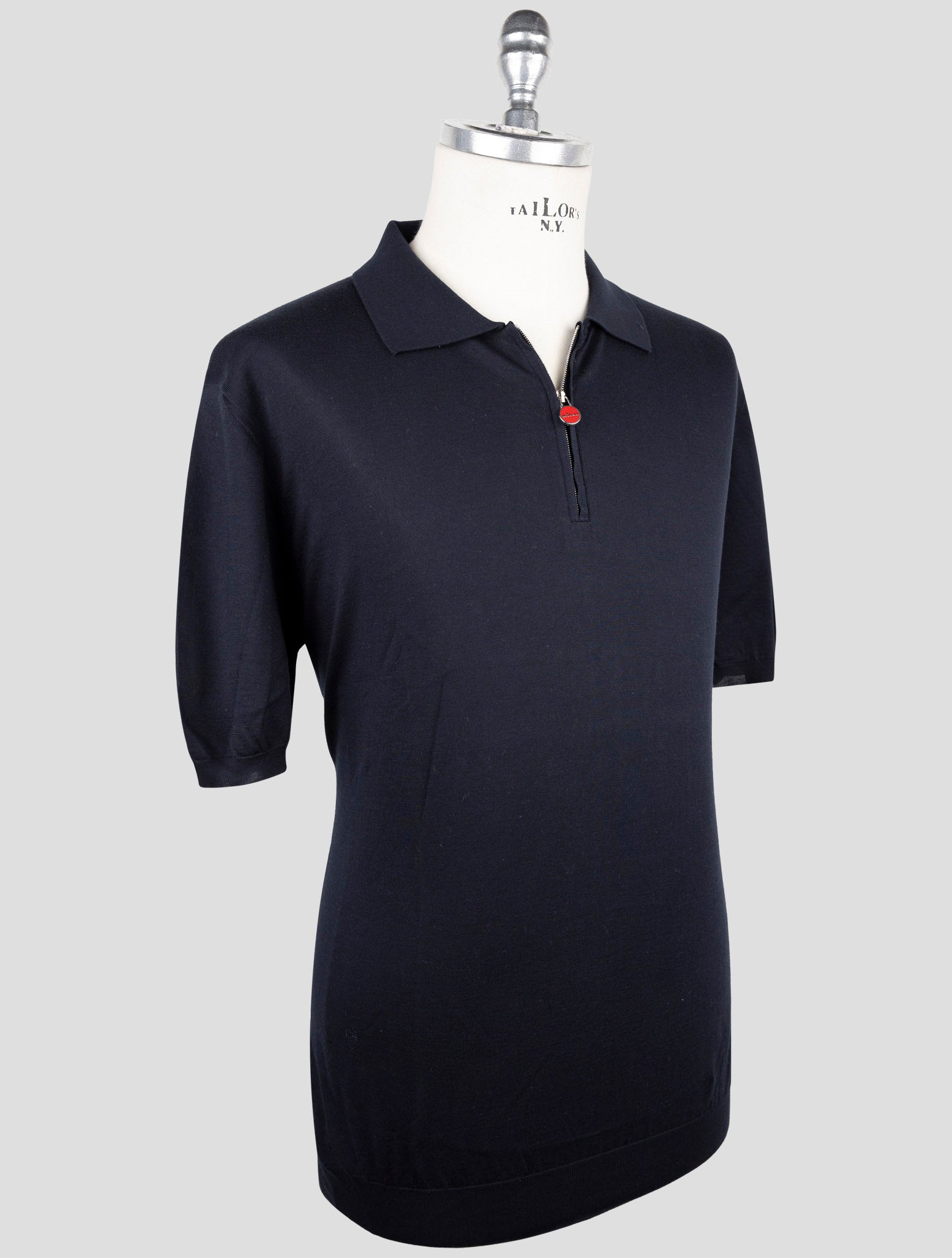 Kiton Blue Cotton Polo