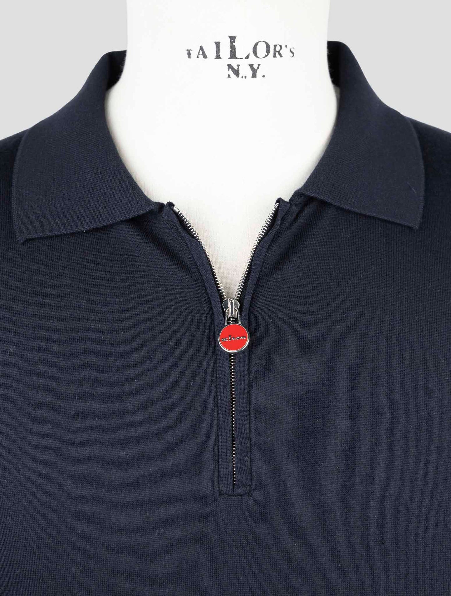 Kiton Blue Cotton Polo