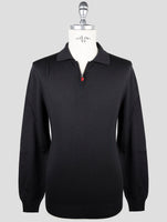 Kiton Black Wool Sweater Polo