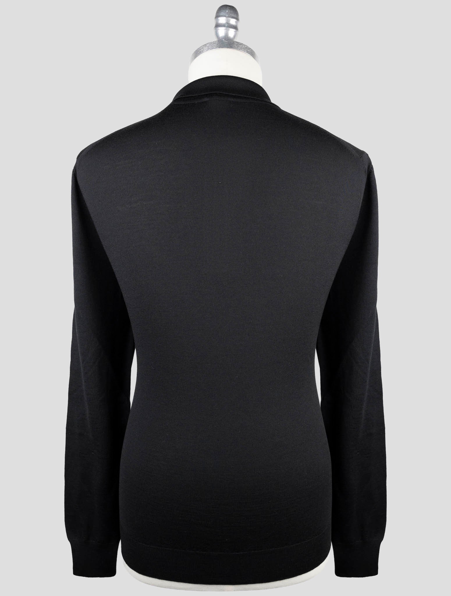 Kiton Black Wool Sweater Polo