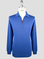 Kiton Blue Cashmere Silk Sweater Polo
