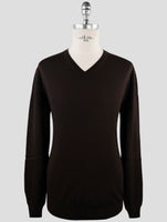 Kiton Brown Cashmere Silk Sweater V-Neck