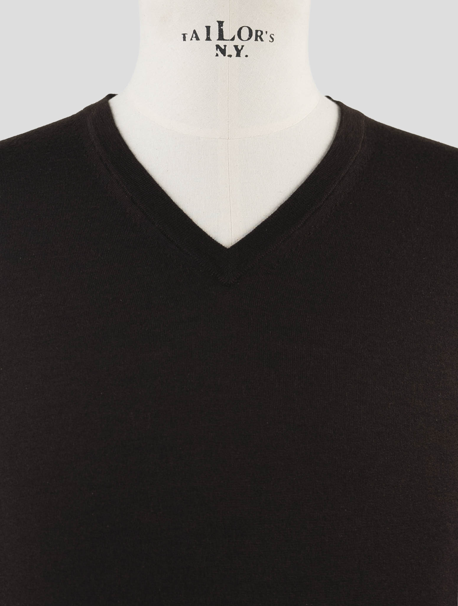 Kiton Brown Cashmere Silk Sweater V-Neck