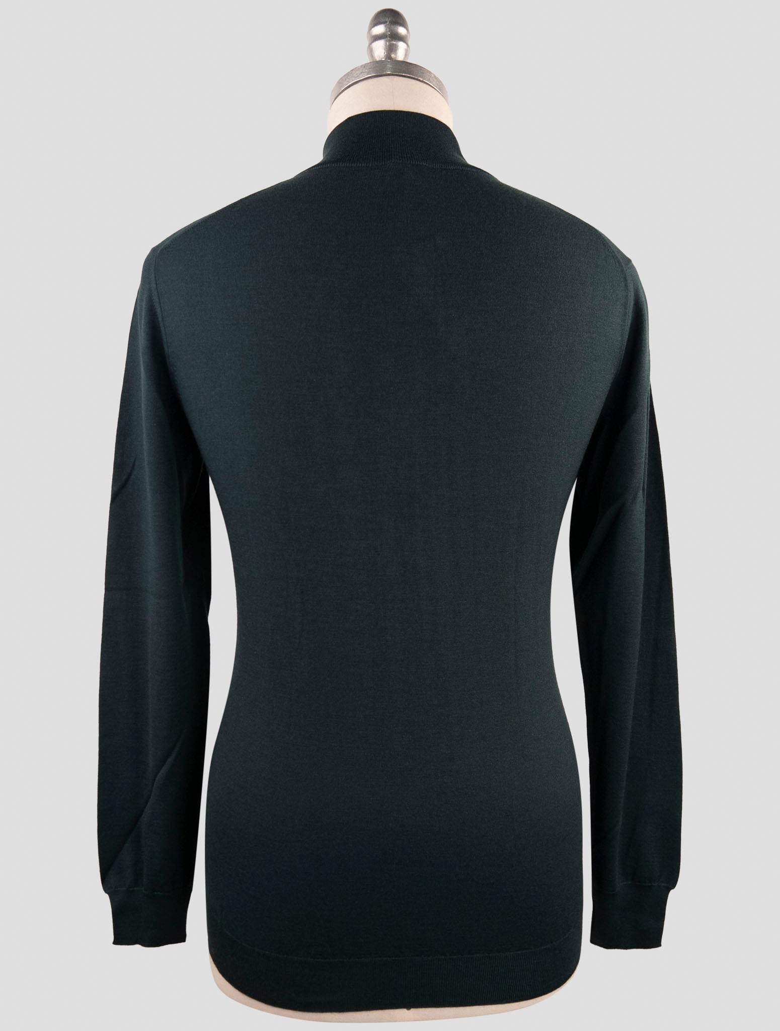 Kiton Green Cashmere Silk Sweater Half Zip